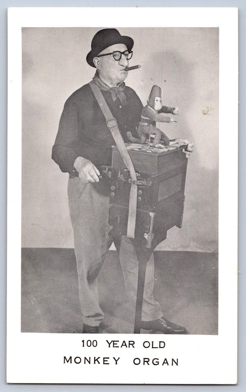 K57/ Interesting Postcard c1940s Monkey Organ Grinder Cigar 100 Years Old 7