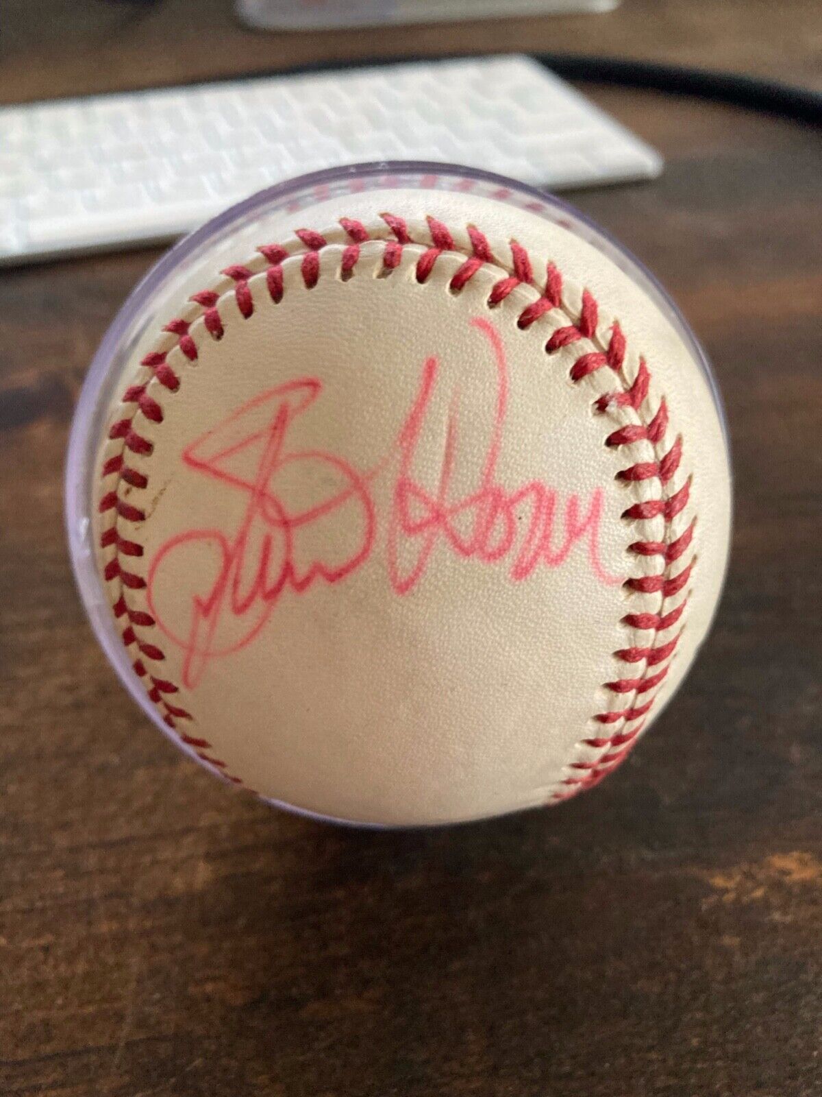Steve Howe Autographed Baseball Pink Ink and More Great condition 