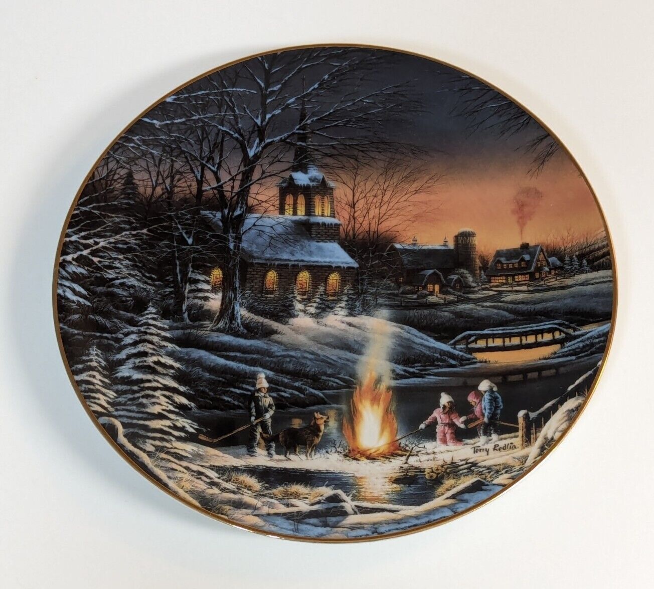 Sharing the Evening by Terry Redlin Plate, Excellent Condition, 1995