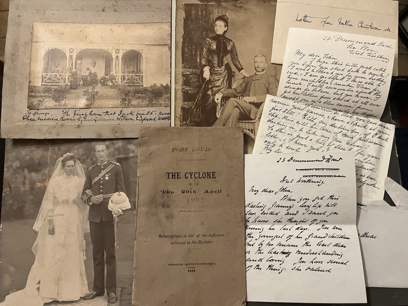 RARE 1892 Mauritius Cyclone Pamphlet Harbour Master Wilson Archive Photo doc Lot