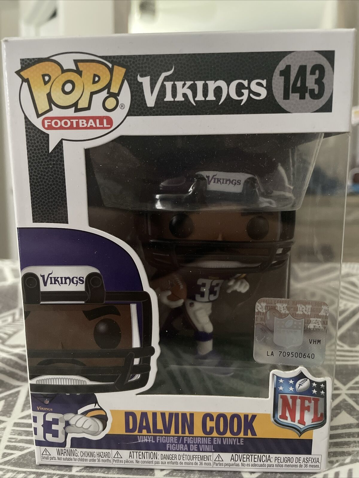Funko Pop Football NFL Minnesota Vikings Dalvin Cook #143 Vinyl Figure NIB