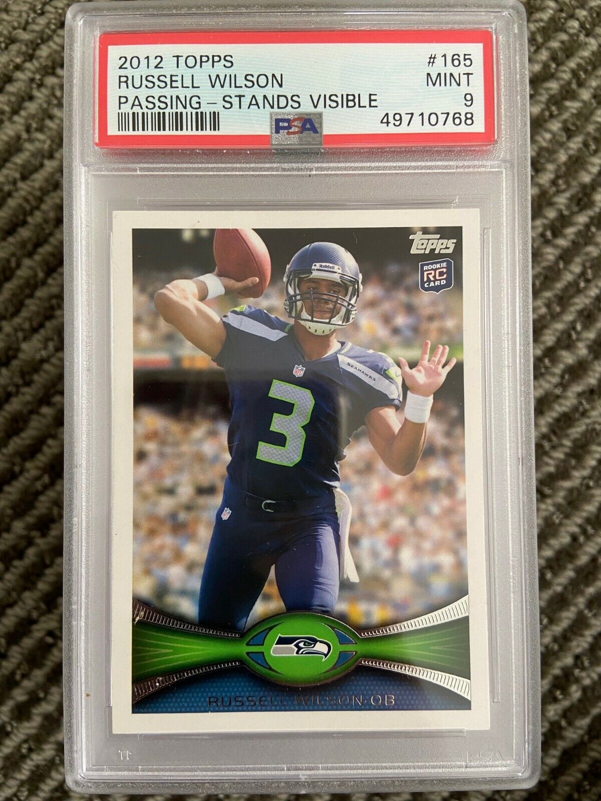 2012 Topps Russell Wilson #165 Passing Stands Visible Rookie PSA 9 MINT