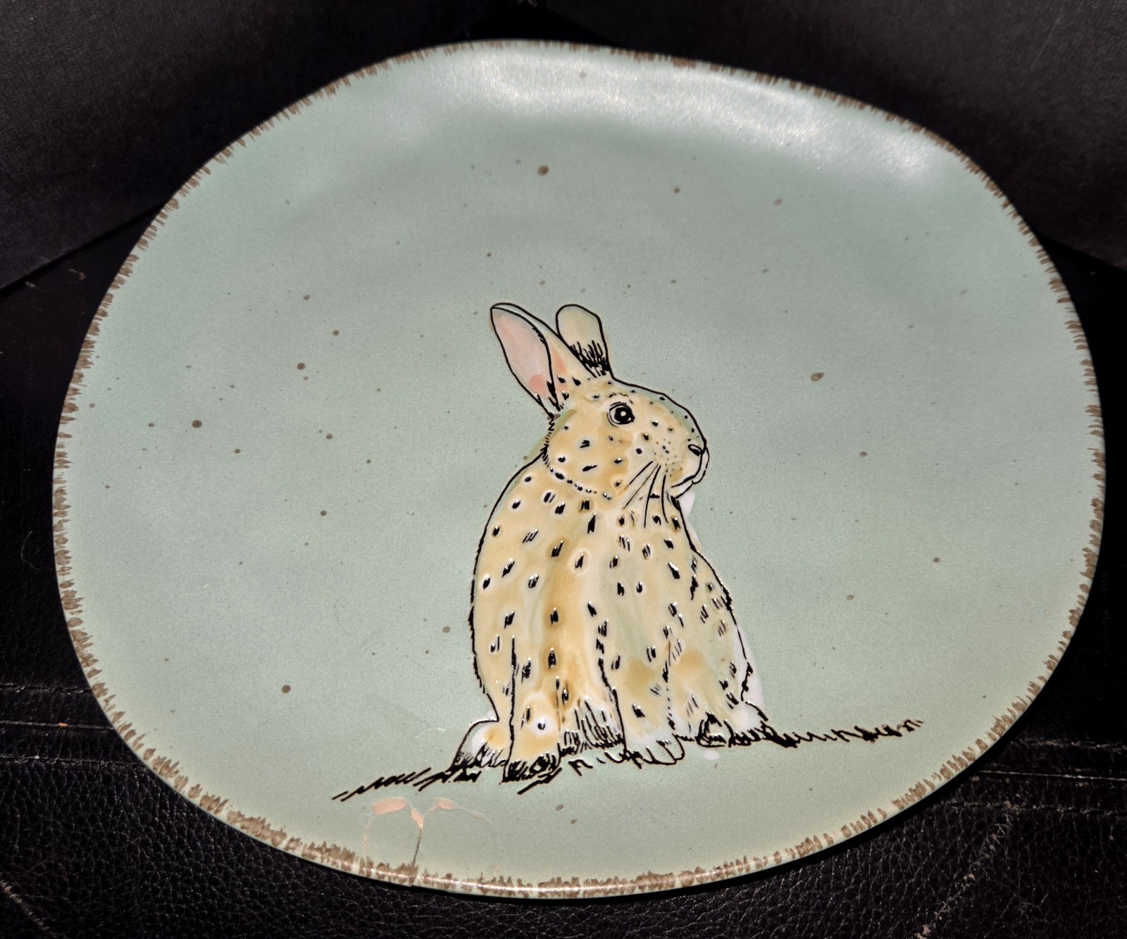 INHOMESTYLEZ Spectrum Designz Easter Bunny Hare Rabbit Salad / Appetizer Plate