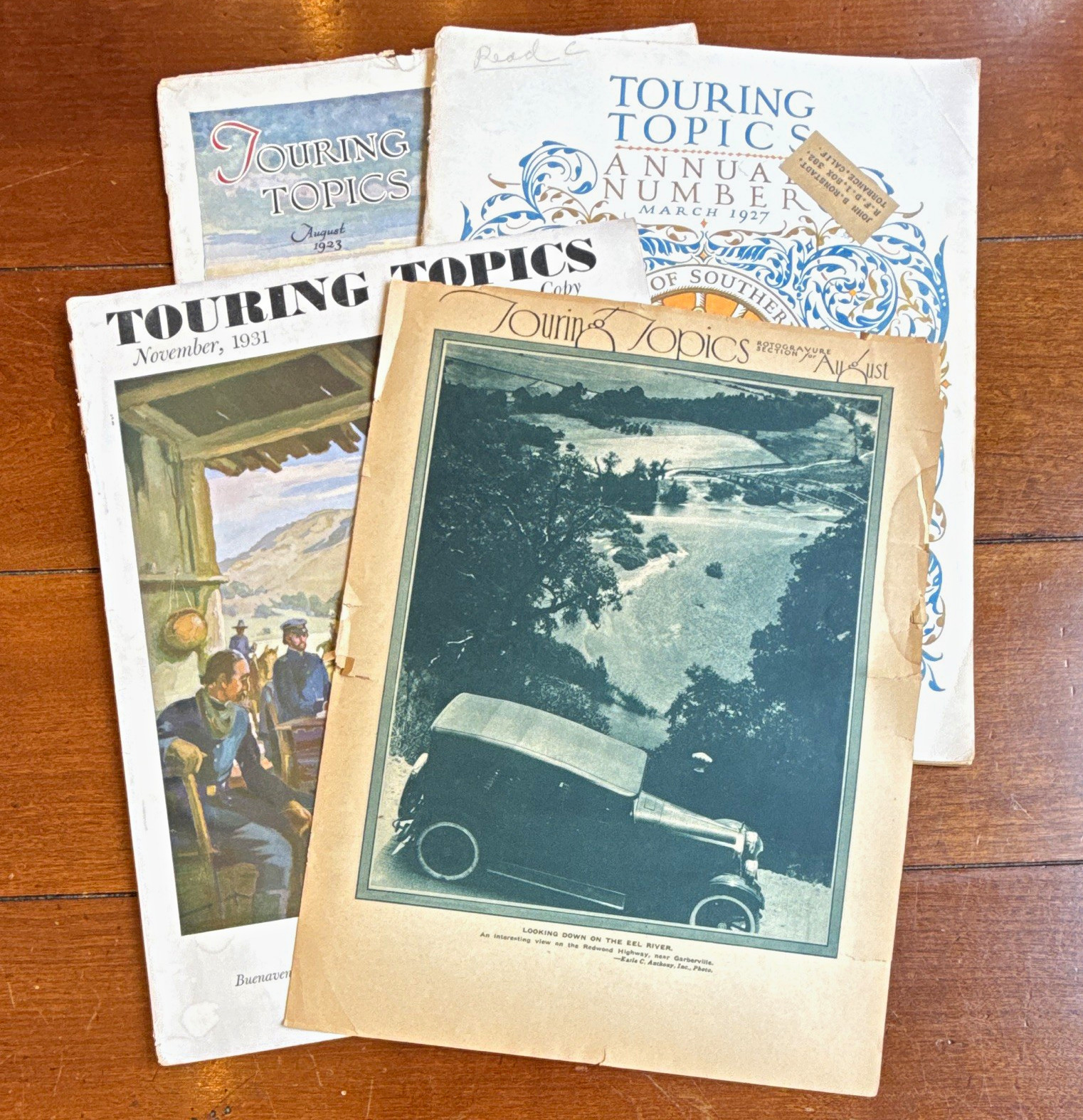 Touring Topics Magazine Lot Aug 1923, Mar 1927 Annual, Nov 1931 w/ Oil Ads Touring Topics Magazine Lot Aug 1923, Mar 1927 Annual, Nov 1931 w/ Oil Ads