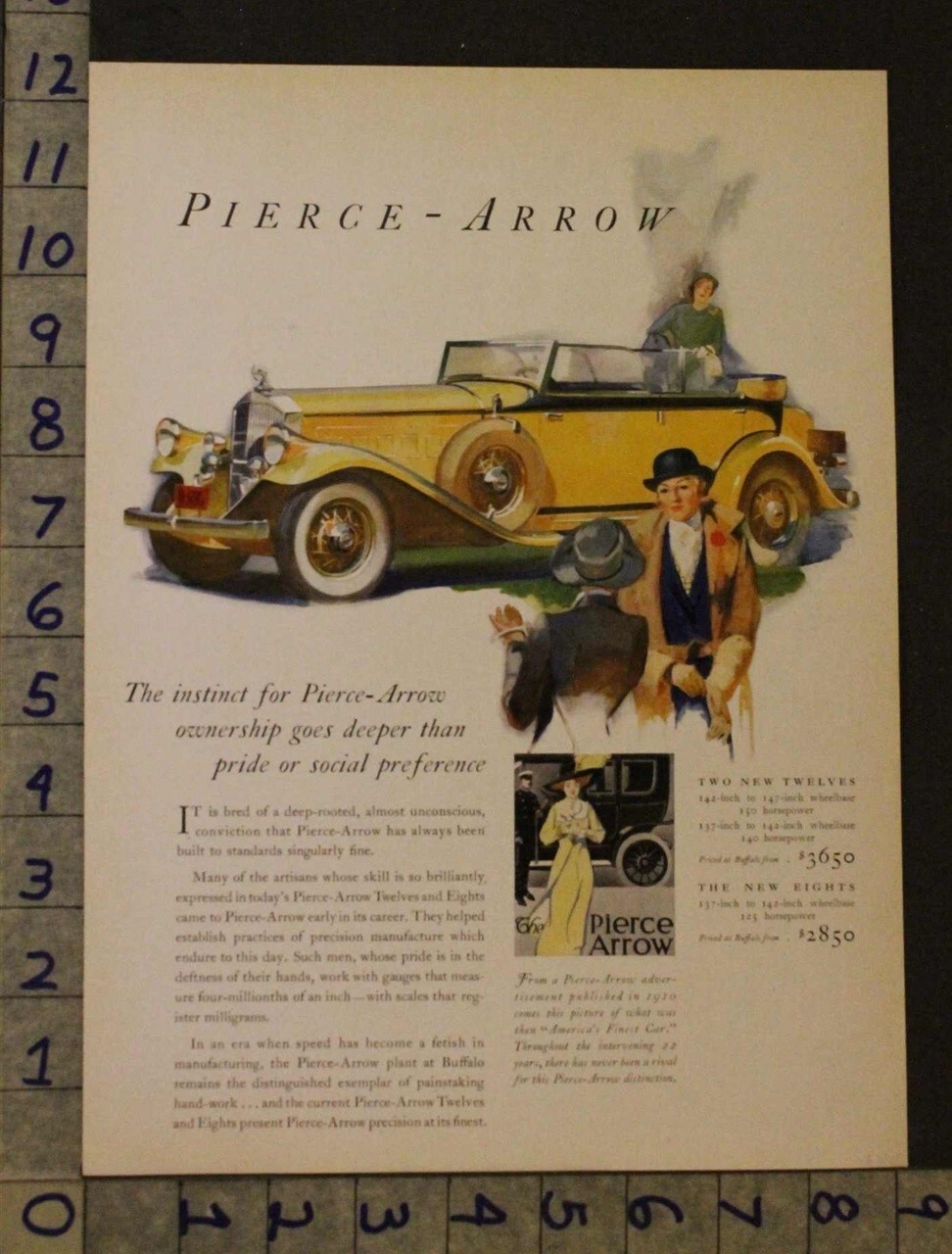 1932 PIERCE ARROW BUFFALO GERDING ILLUS CONVERT 1910 ADVERT MOTOR AUTO CAR UT95