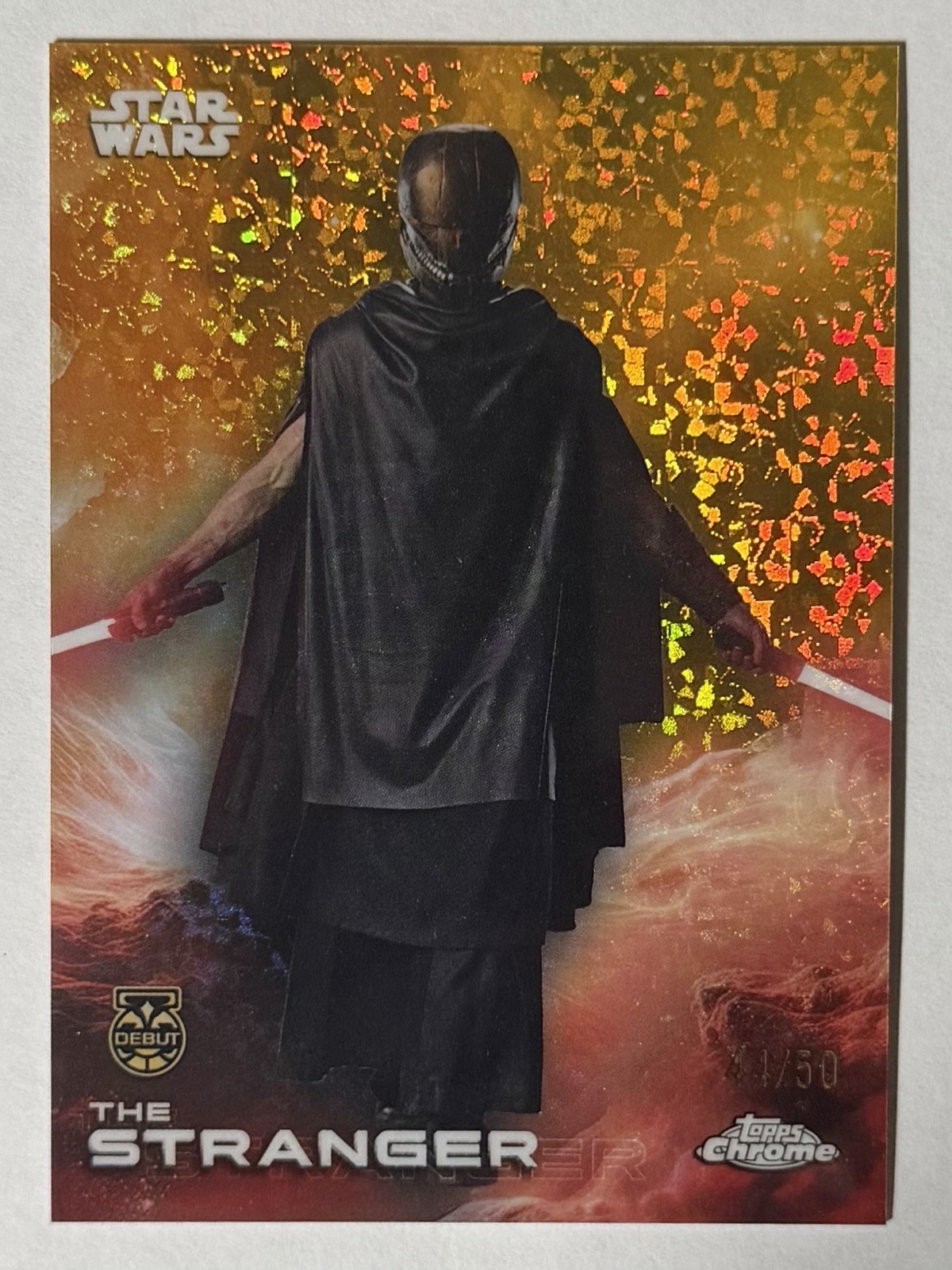 2025 Topps Chrome Star Wars The Stranger #182 Gold Mini Diamond /50 Debut