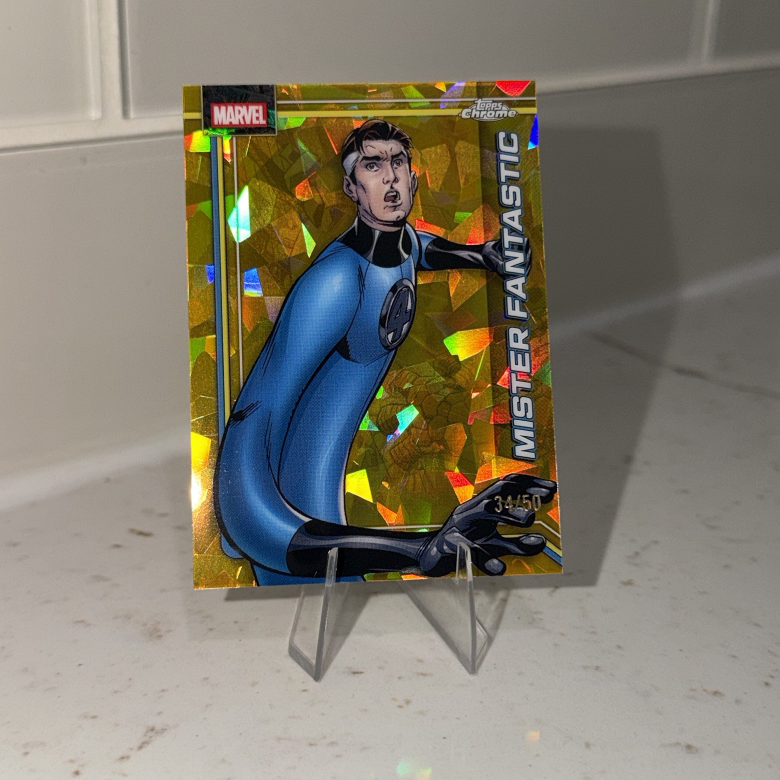 2026 Topps Chrome Marvel Comics Sapphire Mister Fantastic Gold Refractor /50 2026 Topps Chrome Marvel Comics Sapphire Mister Fantastic Gold Refractor /50