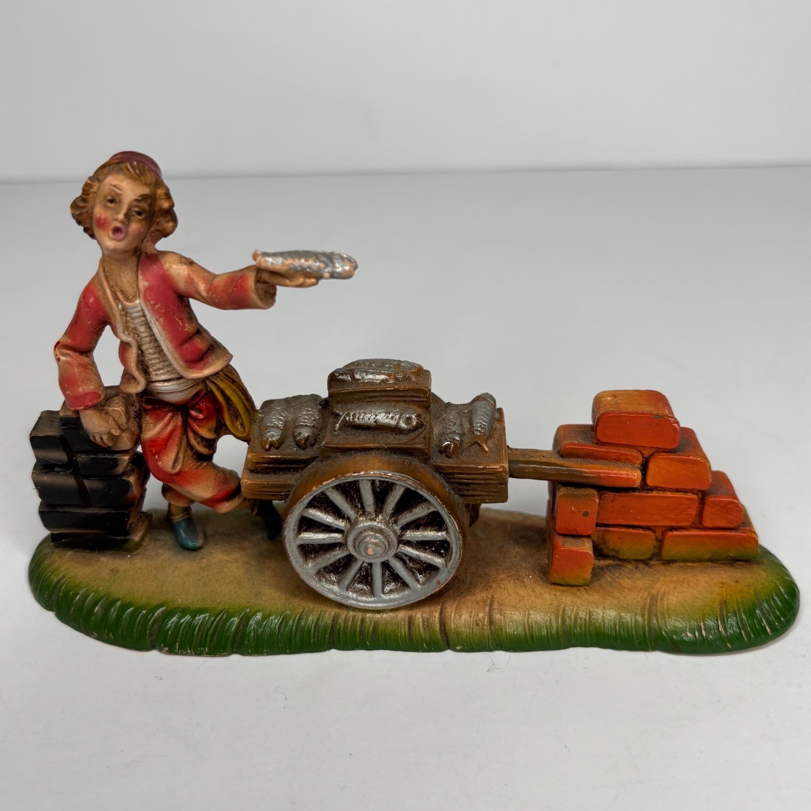 Italy Nativity Figurine Fishmonger Cart 6.5in Fontanini Style 332 400 Italy Nativity Figurine Fishmonger Cart 6.5in Fontanini Style 332 400