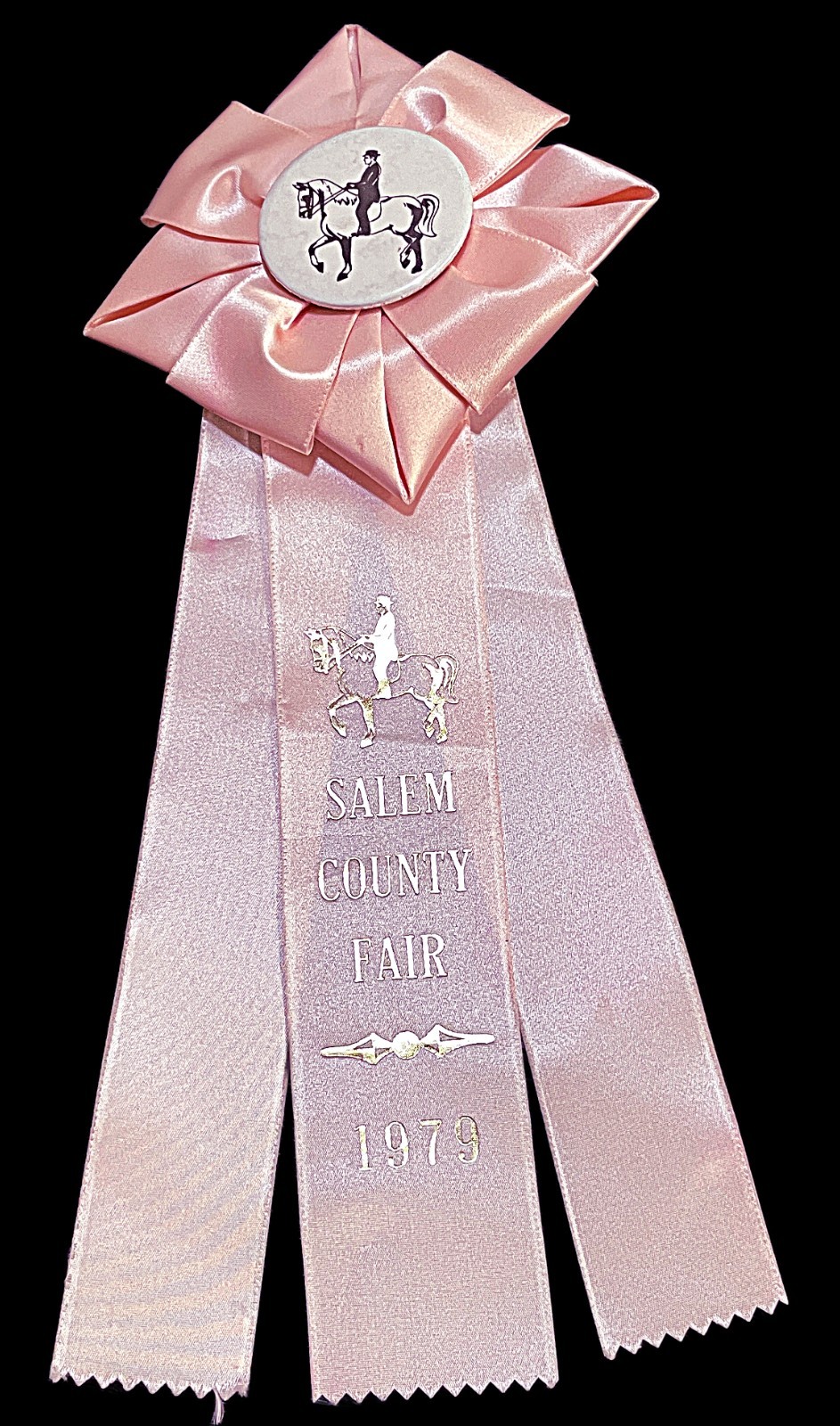Vintage 1979 horse show ribbon PINK Salem County Fair 8\ Vintage 1979 horse show ribbon PINK Salem County Fair 8\