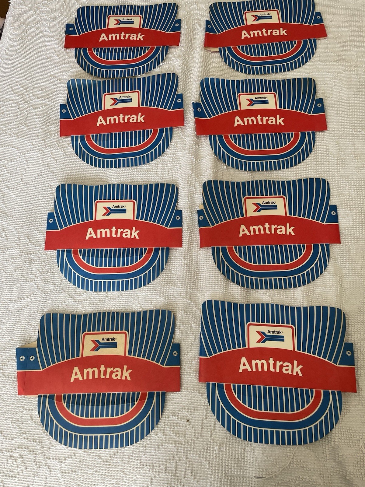 8 Vtg Amtrak Train Paper Railroad Engineer Conductor Cap Hat Kids Passenger