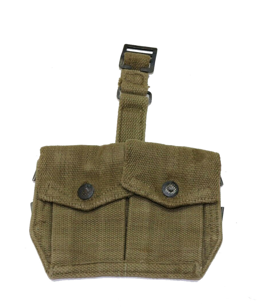 WWII British P37 Khaki Web 2-Pocket Ammo Pouch .303 Enfield 303 Brit Army WWII British P37 Khaki Web 2-Pocket Ammo Pouch .303 Enfield 303 Brit Army