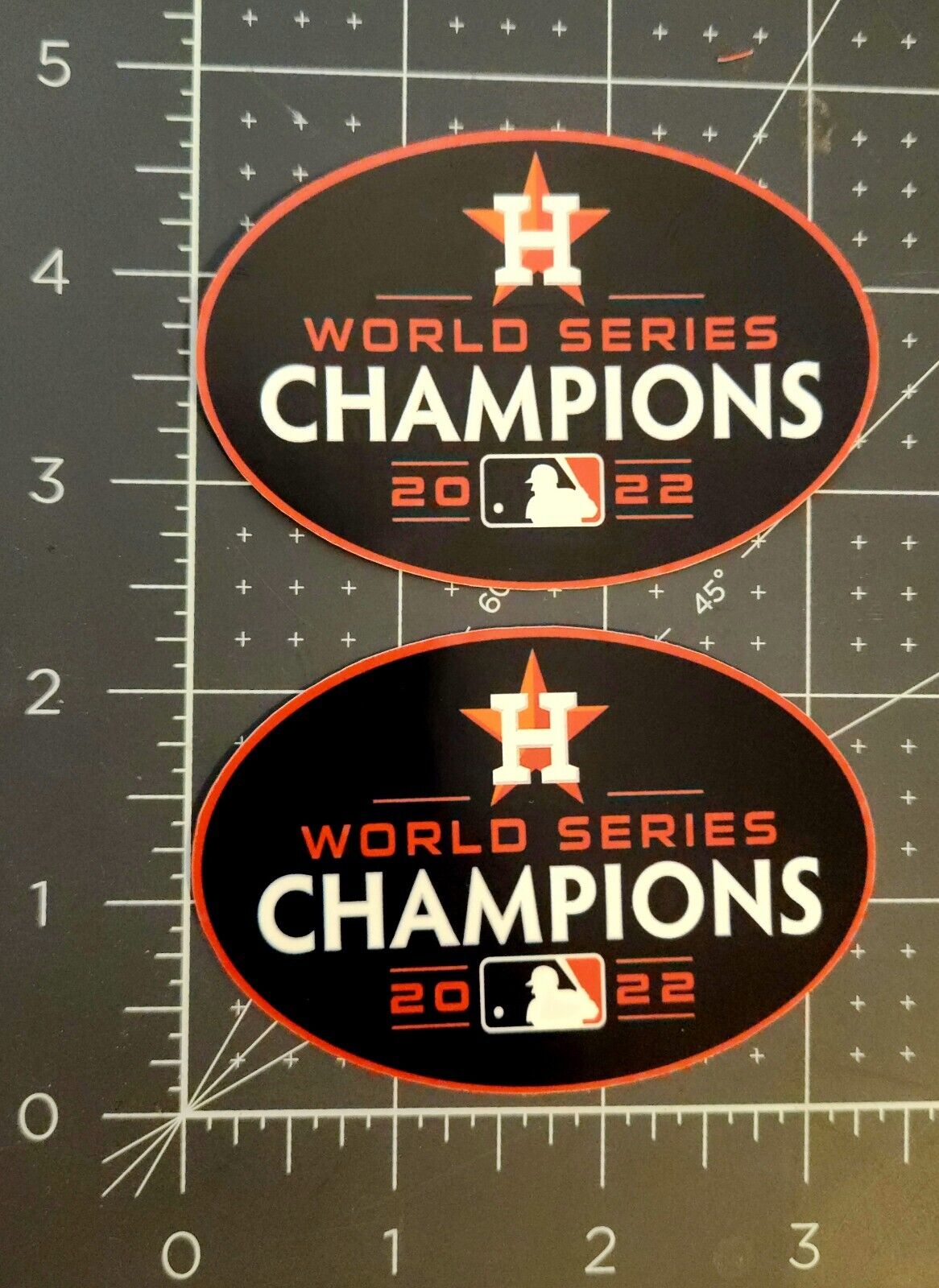 ** 2 - PACK ** Houston Astros World Series Champions 2022 Vinyl Sticker Oval