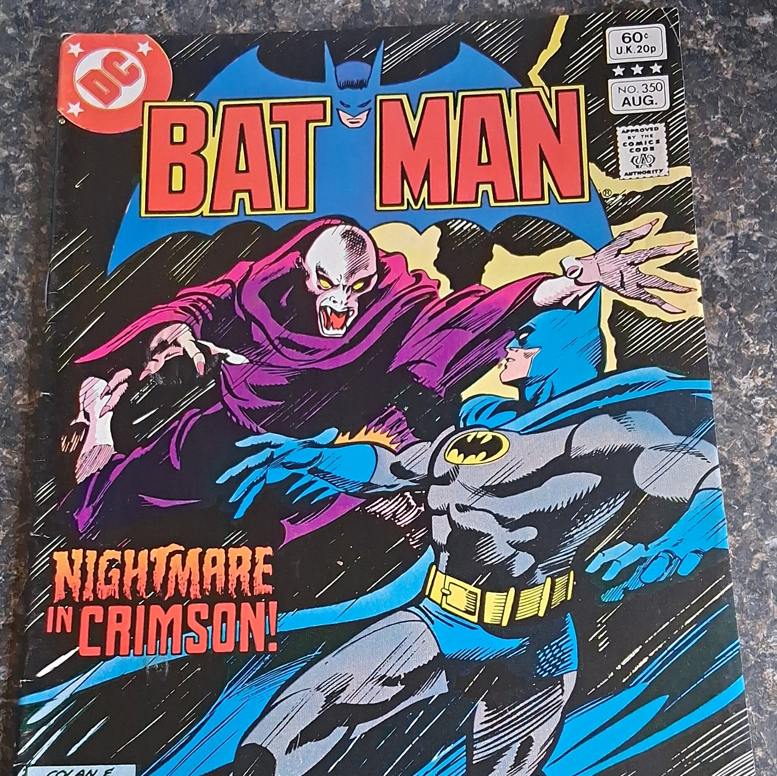 Vtg Batman DC Comic Book #350 Aug 1982 Nightmare in Crimson DC Comics