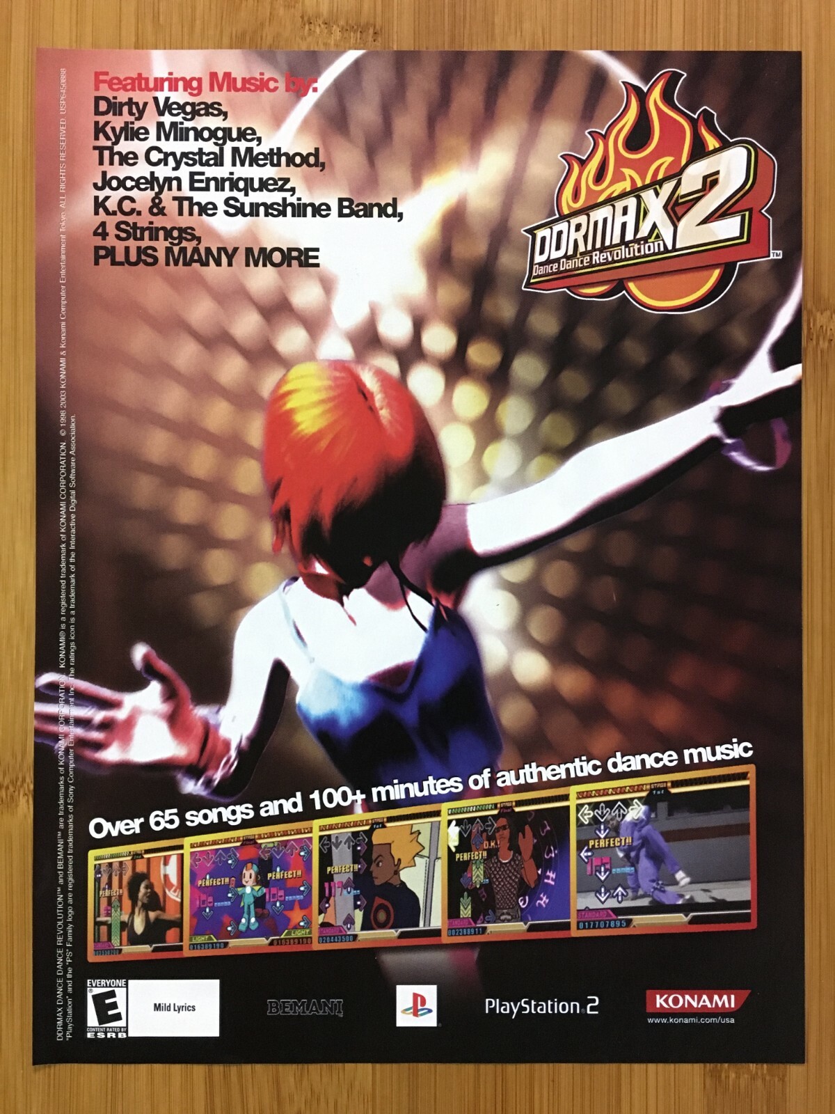 2003 DDRMAX2: Dance Dance Revolution PS2 Print Ad/Poster Official Game Promo Art