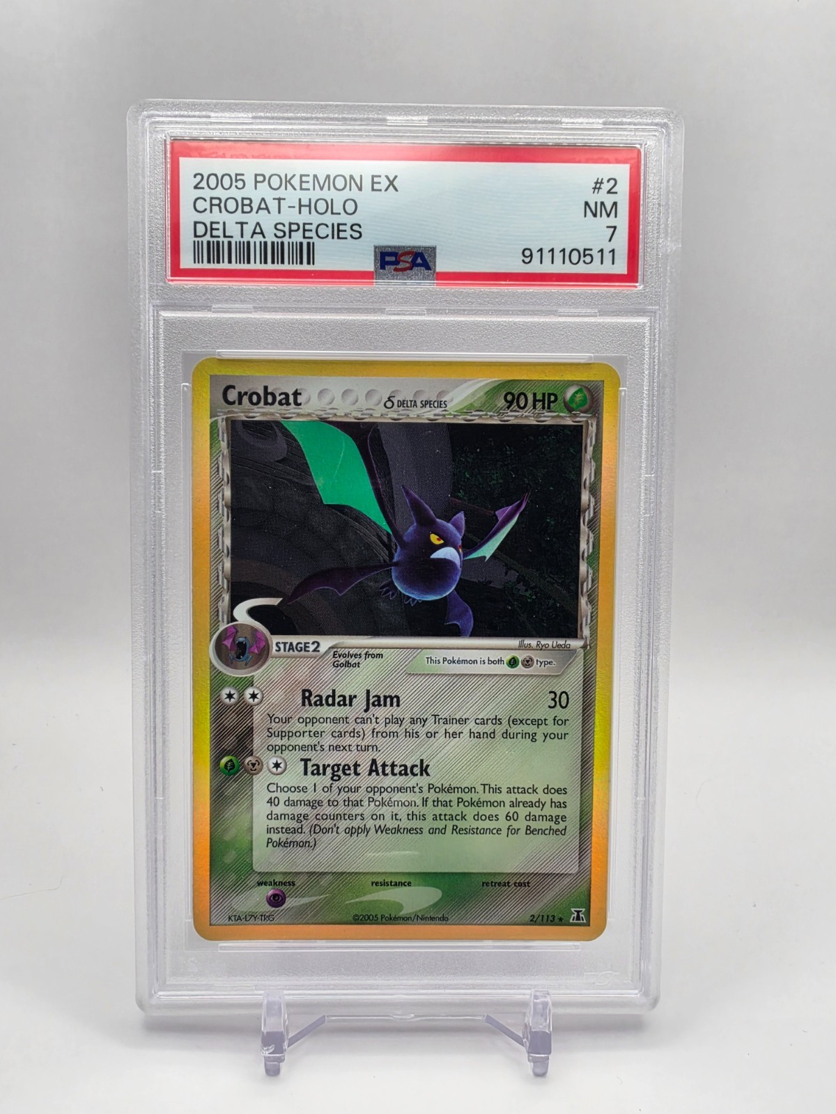 2005 Pokemon EX Delta Species Crobat Holo Rare #2 PSA 7 Near Mint 2/113