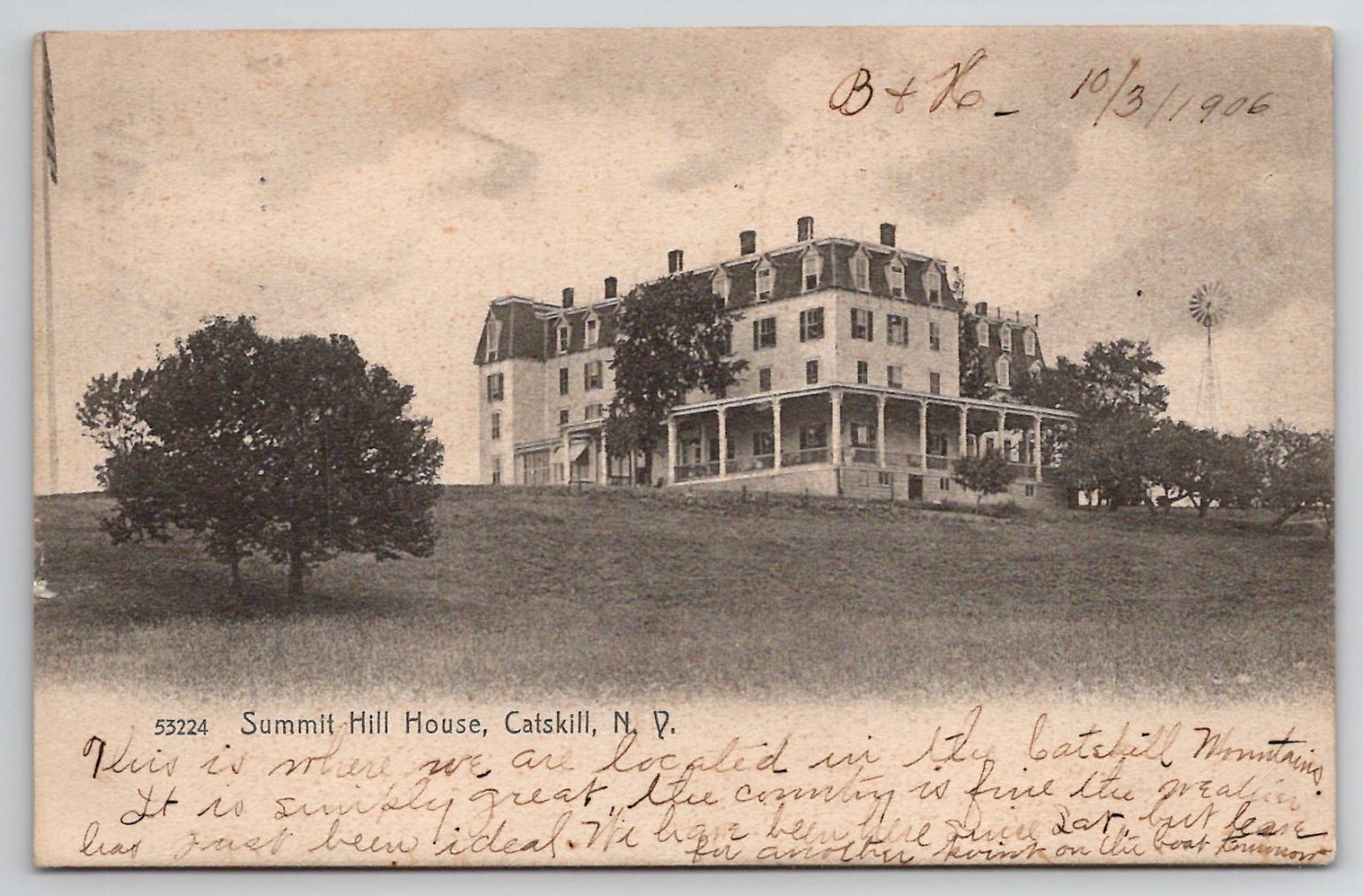 1906 Summit Hill House Catskill NY Postcard Rotograph Co Catskill Mountains 1906 Summit Hill House Catskill NY Postcard Rotograph Co Catskill Mountains