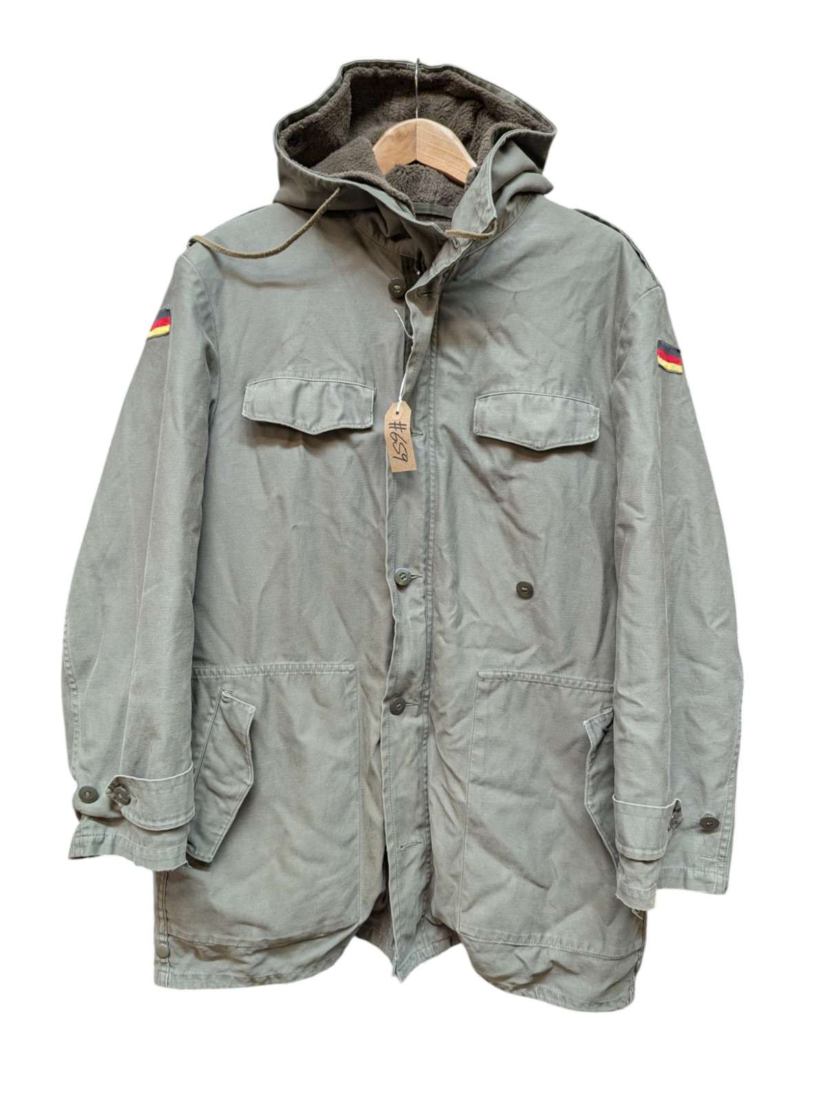 Vintage German Army 1990 Issue Military Parka Jacket GR-6 Green 42