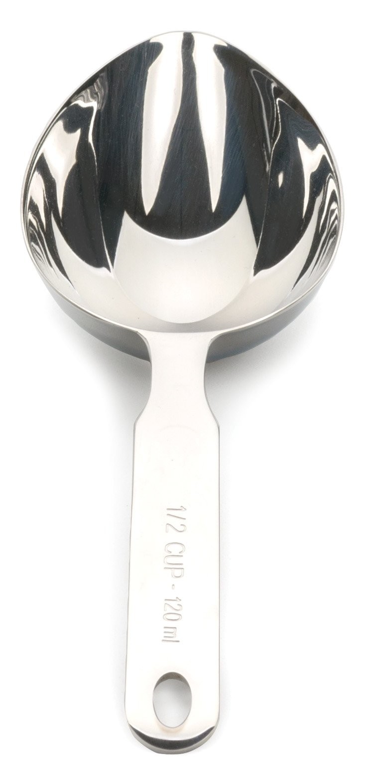 RSVP International Endurance Oval Measuring Scoop, 1/2 cup, Stainless Steel RSVP International Endurance Oval Measuring Scoop, 1/2 cup, Stainless Steel