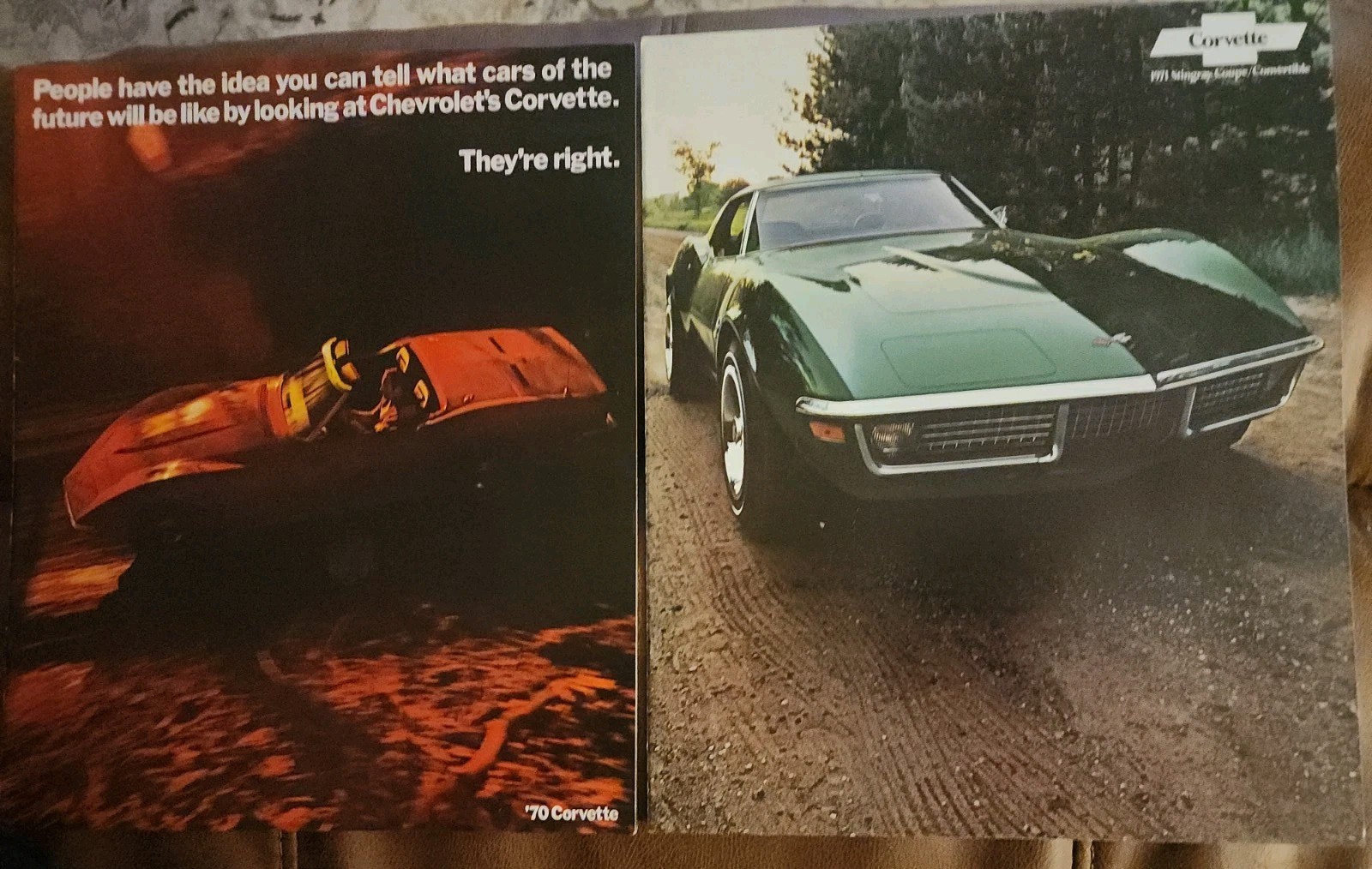 1970 & 1971 Chevrolet Corvette/ Stingray Sales Brochures Great Shape - Vintage