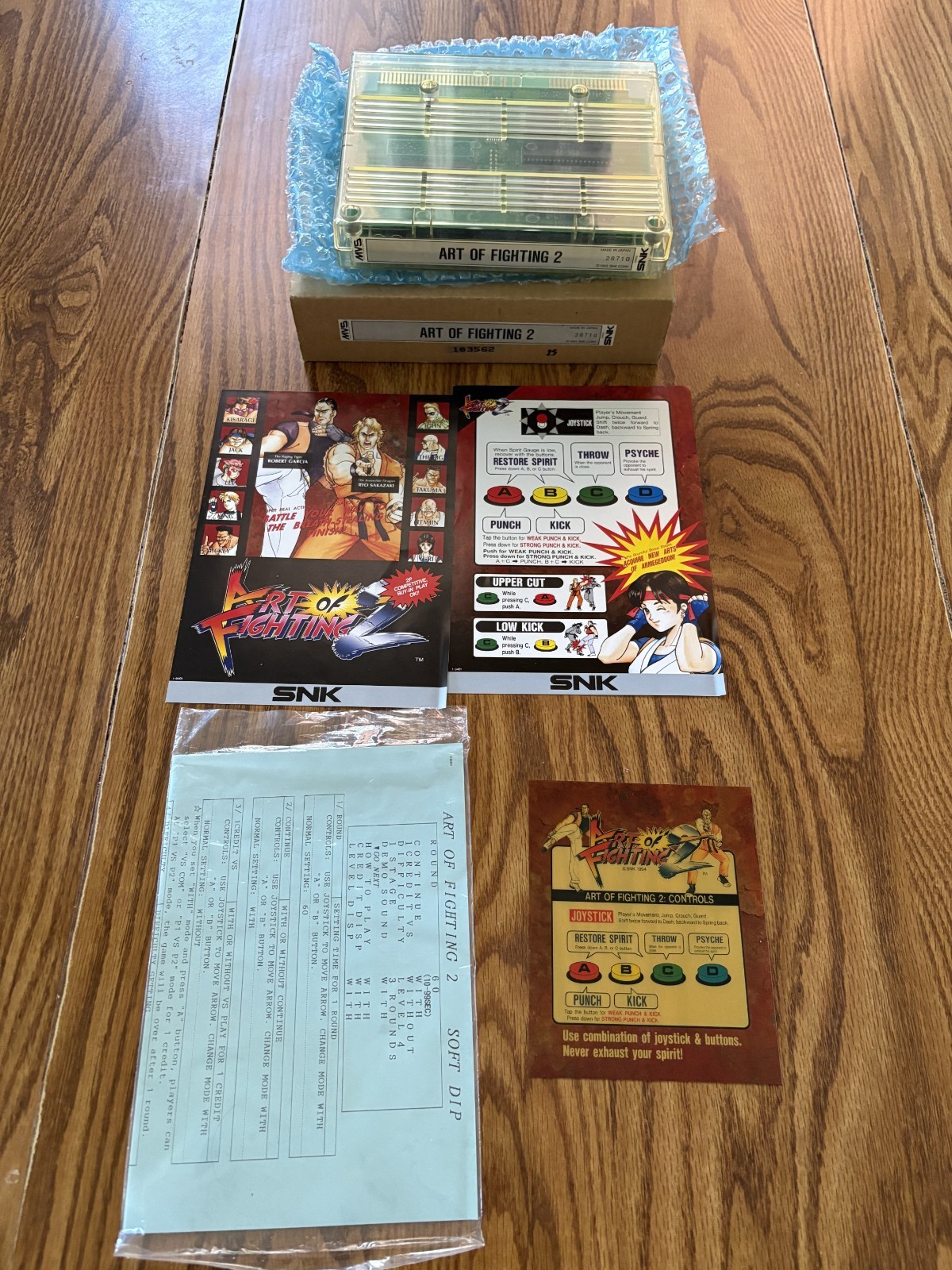 Snk Neo Geo Art Of Fighting 2 MVS Original Matching Kit Snk Neo Geo Art Of Fighting 2 MVS Original Matching Kit
