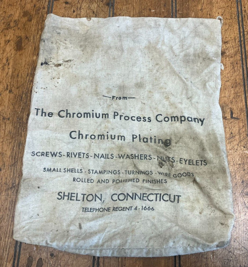 Vintage Canvas Bag The Chromium Process Company Shelton Connecticut Hardware Ad Vintage Canvas Bag The Chromium Process Company Shelton Connecticut Hardware Ad