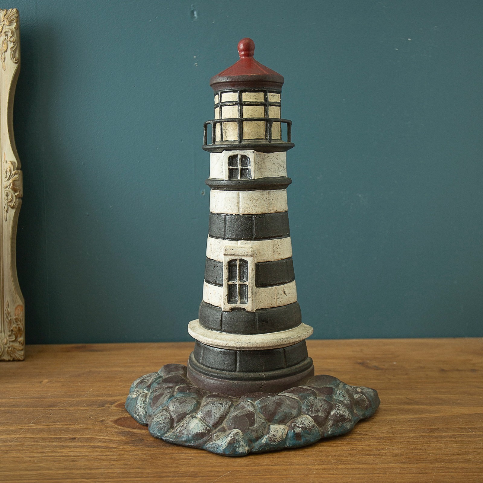 Vintage Cast Iron Lighthouse Doorstop Large 15\ Vintage Cast Iron Lighthouse Doorstop Large 15\