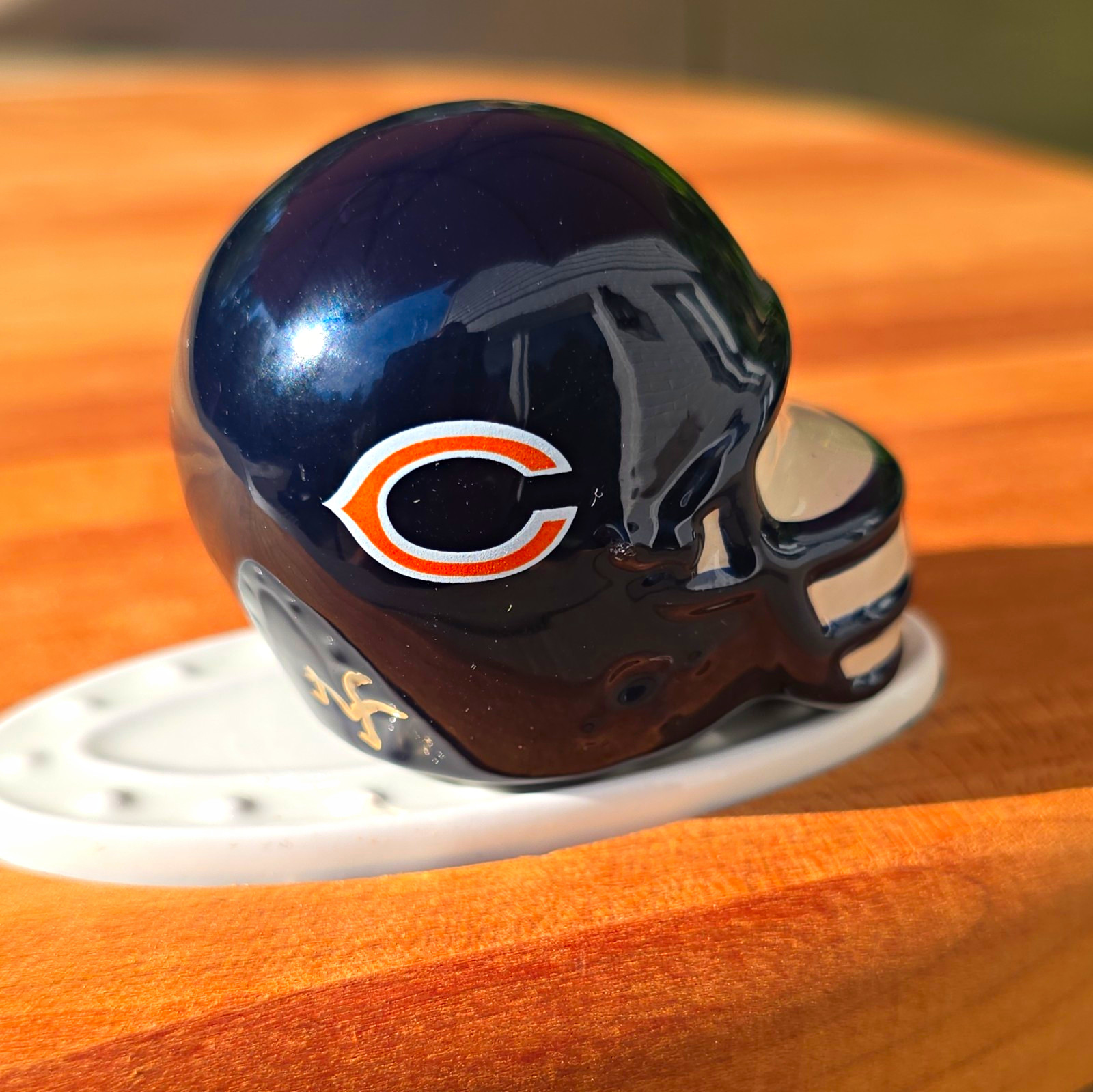 Nora Fleming Chicago Bears NFL Mini Football Helmet Figurine - Navy Orange White Nora Fleming Chicago Bears NFL Mini Football Helmet Figurine - Navy Orange White
