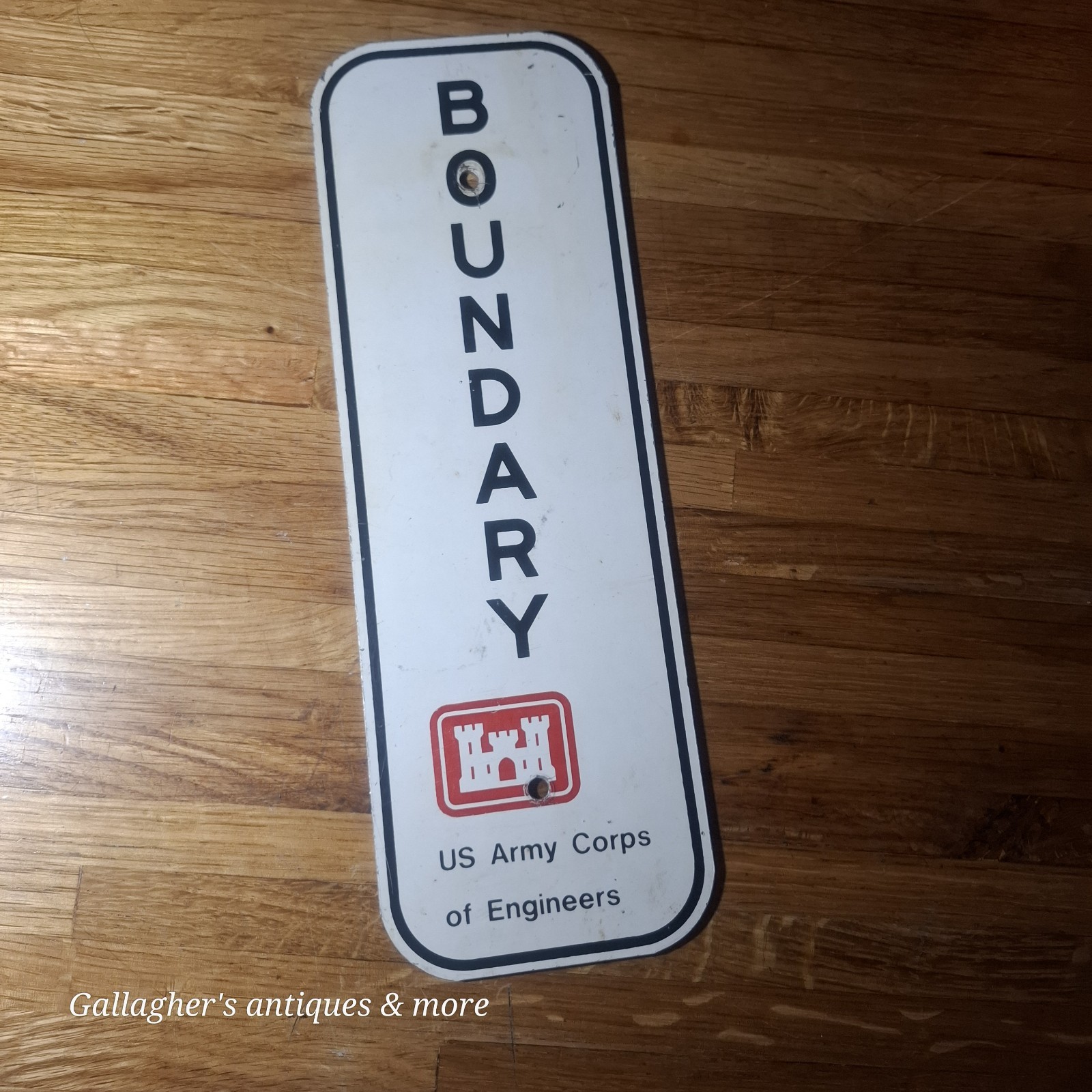 rare U.S. Army Corps of Engineers BOUNDARY Metal Sign Vintage rare U.S. Army Corps of Engineers BOUNDARY Metal Sign Vintage