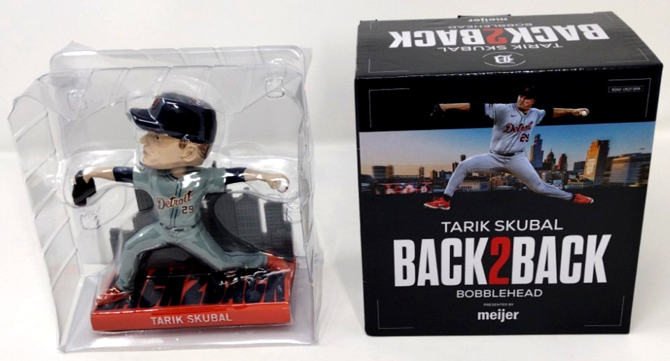 Tarik Skubal Detroit Tigers MLB Back2Back Gray Road Jersey 2026 Bobblehead, New Tarik Skubal Detroit Tigers MLB Back2Back Gray Road Jersey 2026 Bobblehead, New
