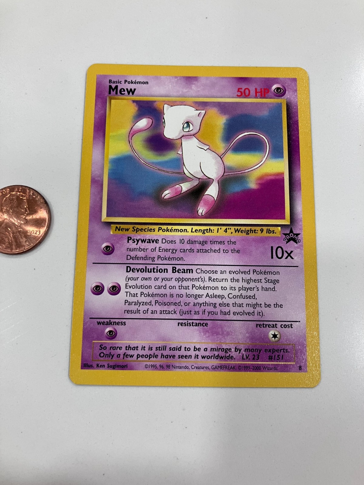 WOTC POKEMON TCG - 2000 MEW BLACK STAR PROMO #8 ~ NON-HOLO VINTAGE WOTC POKEMON TCG - 2000 MEW BLACK STAR PROMO #8 ~ NON-HOLO VINTAGE
