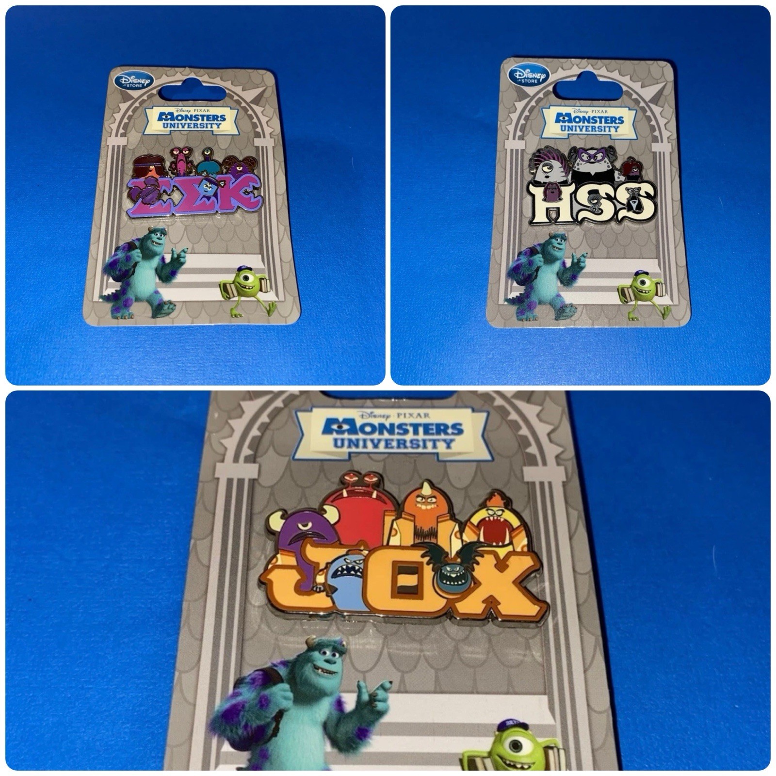 Pin Set of 3 Monsters University JOX EEK HSS Disney Store Exclusive Pin 2013 Pin Set of 3 Monsters University JOX EEK HSS Disney Store Exclusive Pin 2013