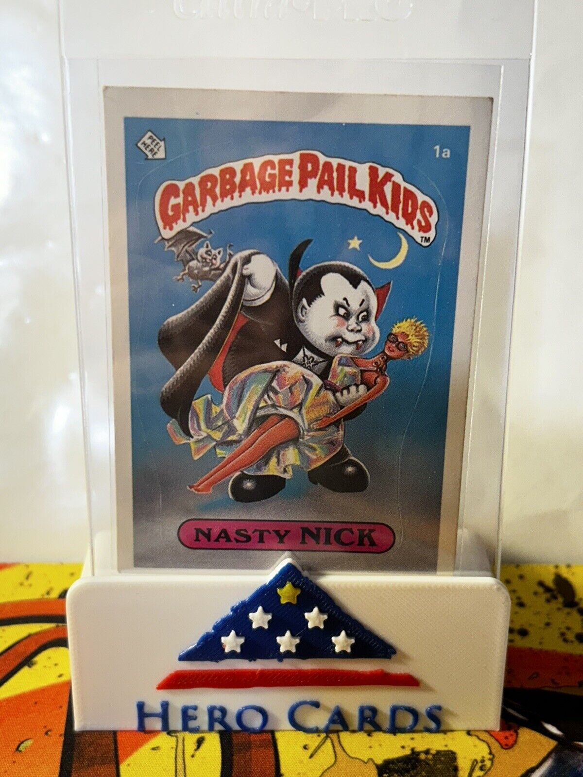 1st Series 1985 Topps Garbage Pail Kids OS1 NASTY NICK Card Sticker GPK