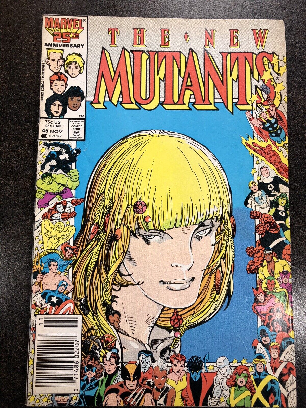 The New Mutants #45 Direct Market Edition ~ 1986 Marvel Comics 25th Anniversary