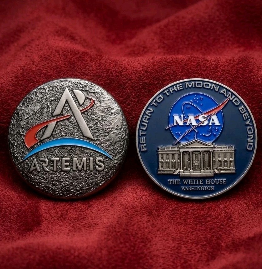 Rare Authentic President Trump White House NASA Artemis II VIP Challenge Coin