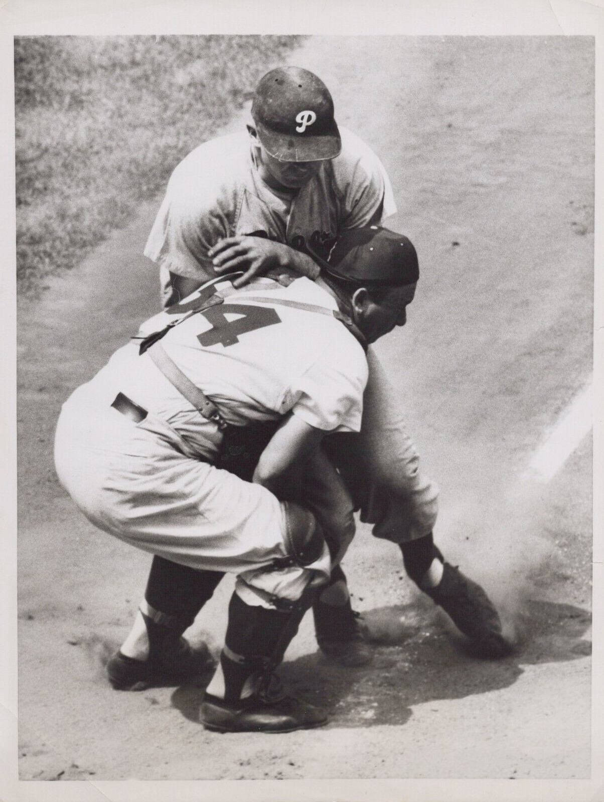 BASEBALL MLB STAN LOPATA & DIXIE HOWELL HOME PLAY DODGERS 1956 ORIG Photo 745
