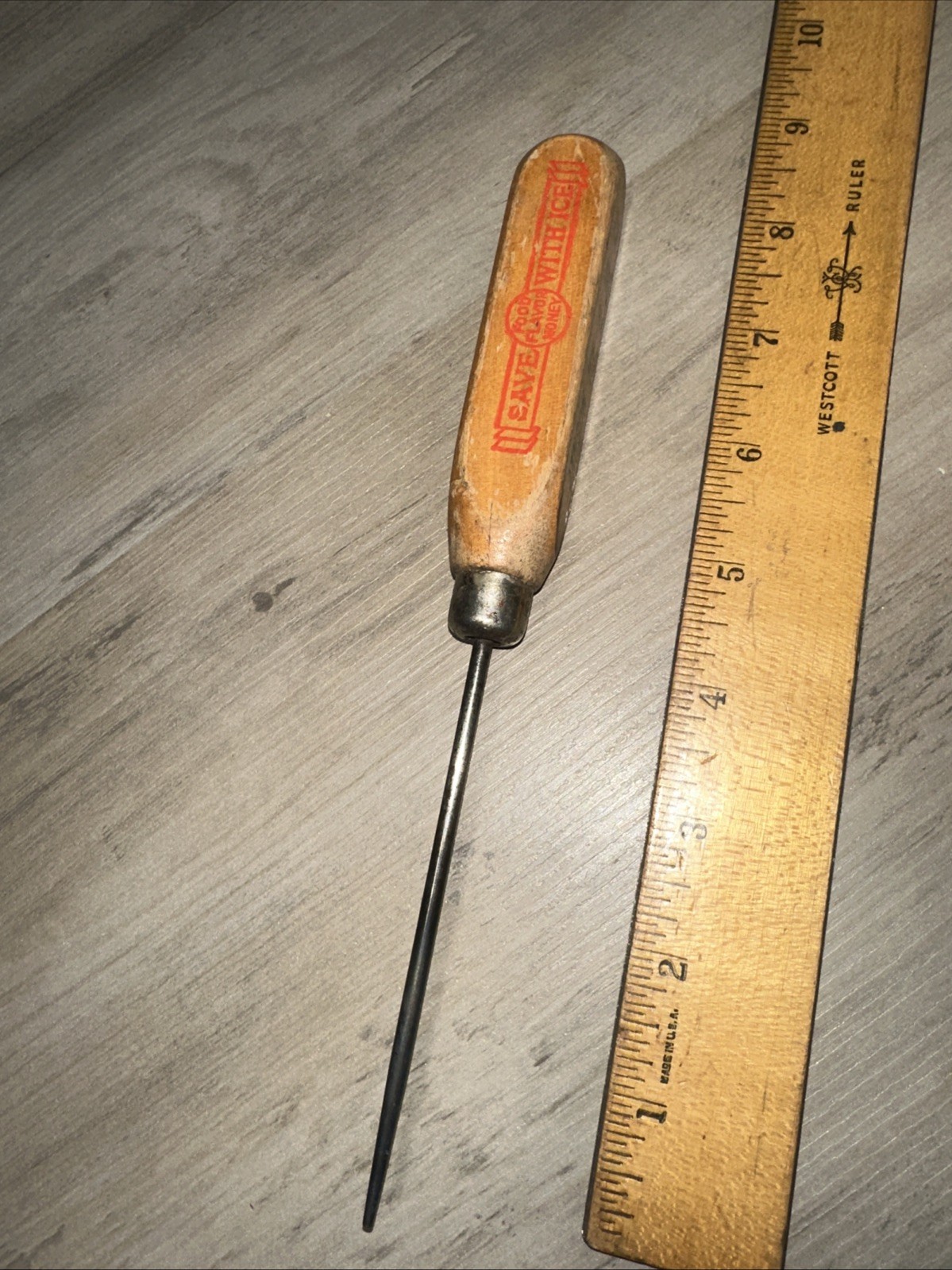 Antique Ice Pick “ Save With Ice “ Food Flavor Money. Janson Ice & Oil Co. Antique Ice Pick “ Save With Ice “ Food Flavor Money. Janson Ice & Oil Co.