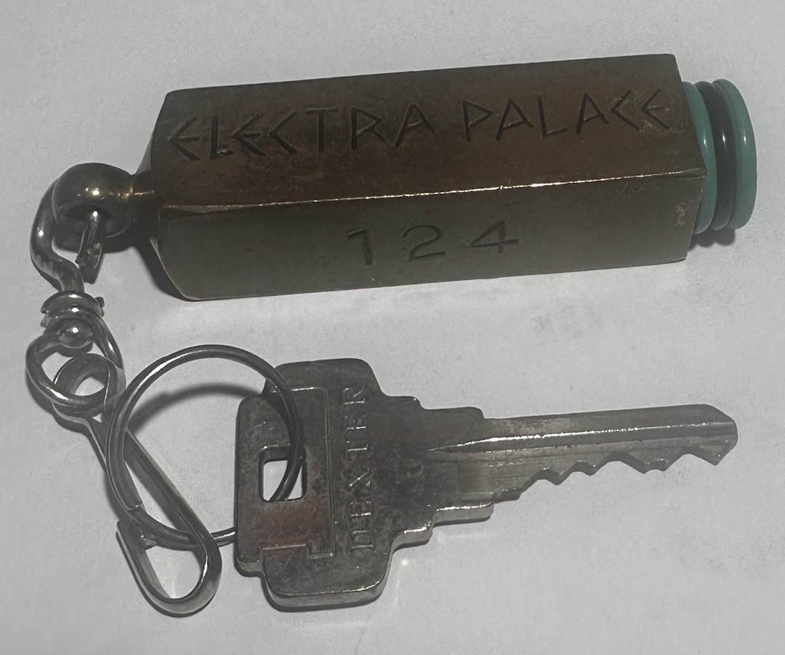 Electra Palace Athens Greece Chunky 6 Oz. Bronze Bar Hotel Room Key #124 Fob Electra Palace Athens Greece Chunky 6 Oz. Bronze Bar Hotel Room Key #124 Fob