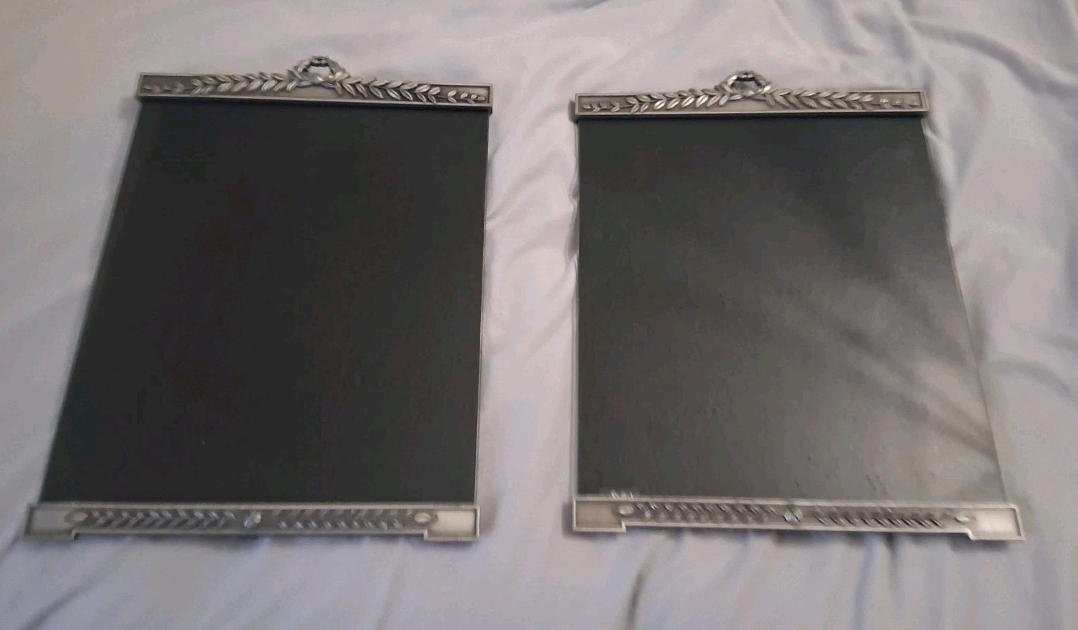 Pair Vintage Stiffel Pewter Black Frames 8x10 Neoclassical Hollywood Regency NR Pair Vintage Stiffel Pewter Black Frames 8x10 Neoclassical Hollywood Regency NR