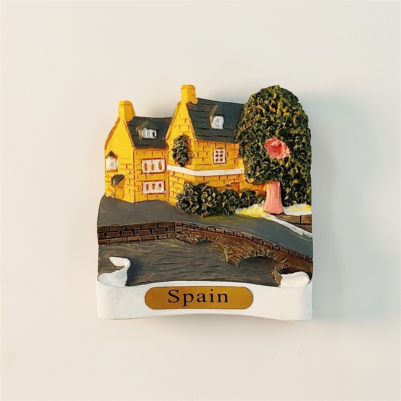 Spain Creative Dwellings Collectible Tourist Souvenir 3D Resin Fridge Magnet