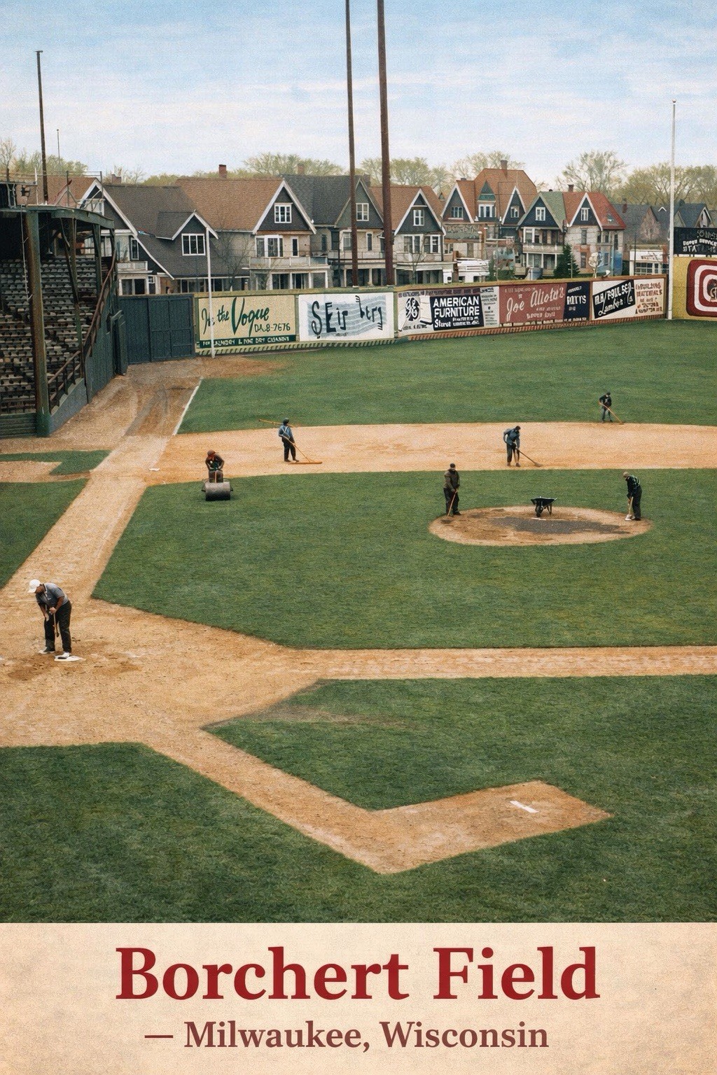 Borchert Field Milwaukee, Wisconsin Modern Vintage Postcard Baseball D342