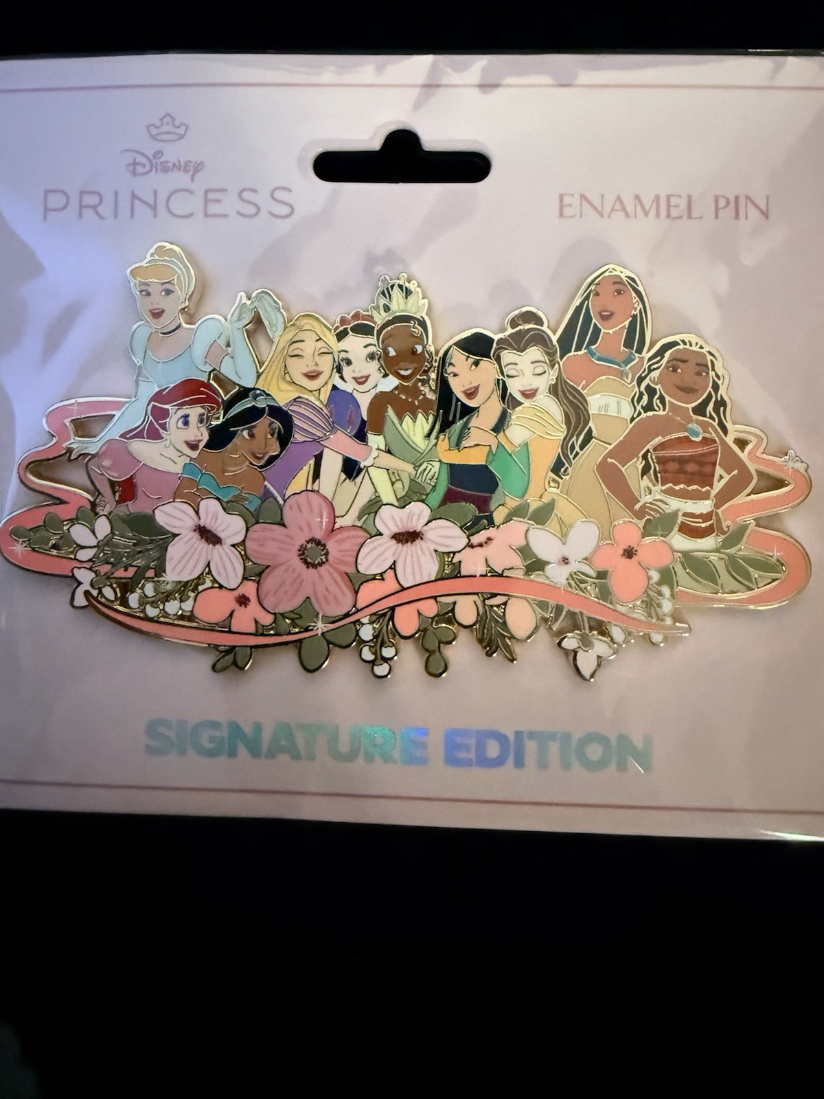 Disney PALM Princess Floral Jumbo Collectible Trading Pin Pink A La Mode LE 500 Disney PALM Princess Floral Jumbo Collectible Trading Pin Pink A La Mode LE 500
