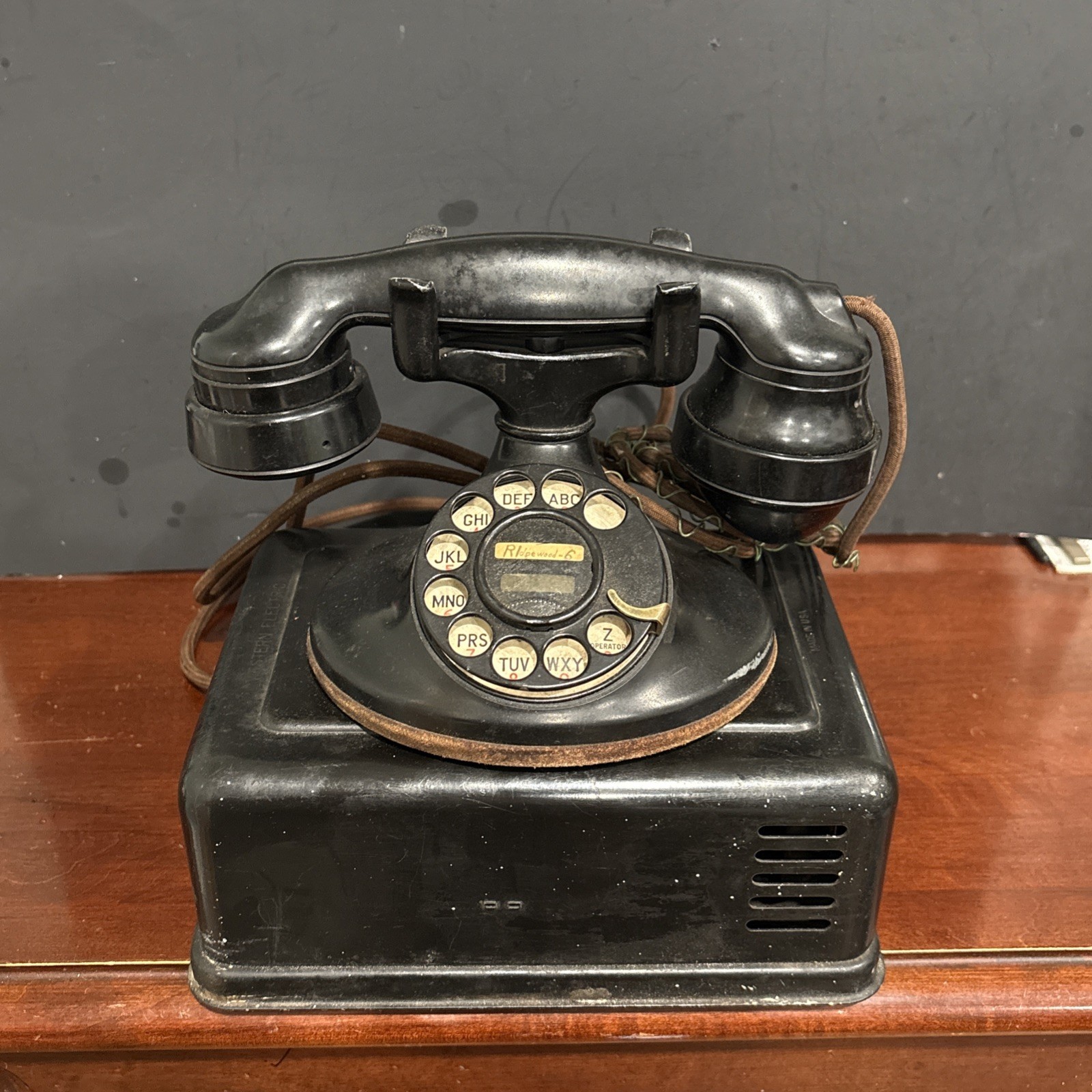 Vtg Western Electric 202 Bakelite Phone 634A Subset Ringer Box Black 1930’s USA