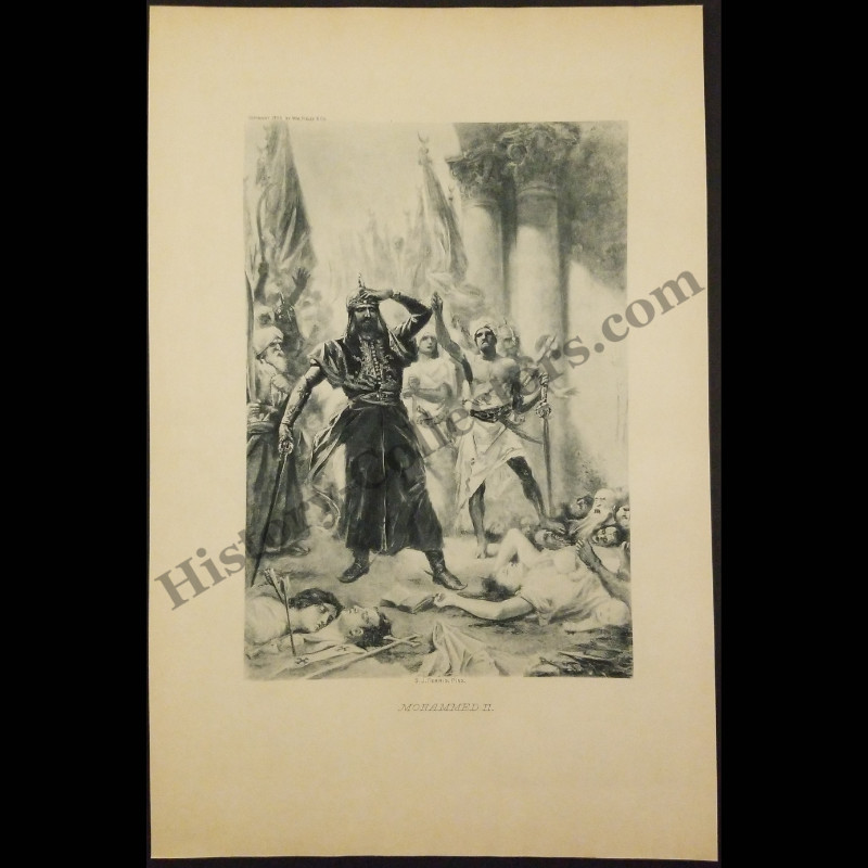 1895 Mohammed II Ottoman Sultan Book Printed Plate Illustration Mehmed II 1895 Mohammed II Ottoman Sultan Book Printed Plate Illustration Mehmed II