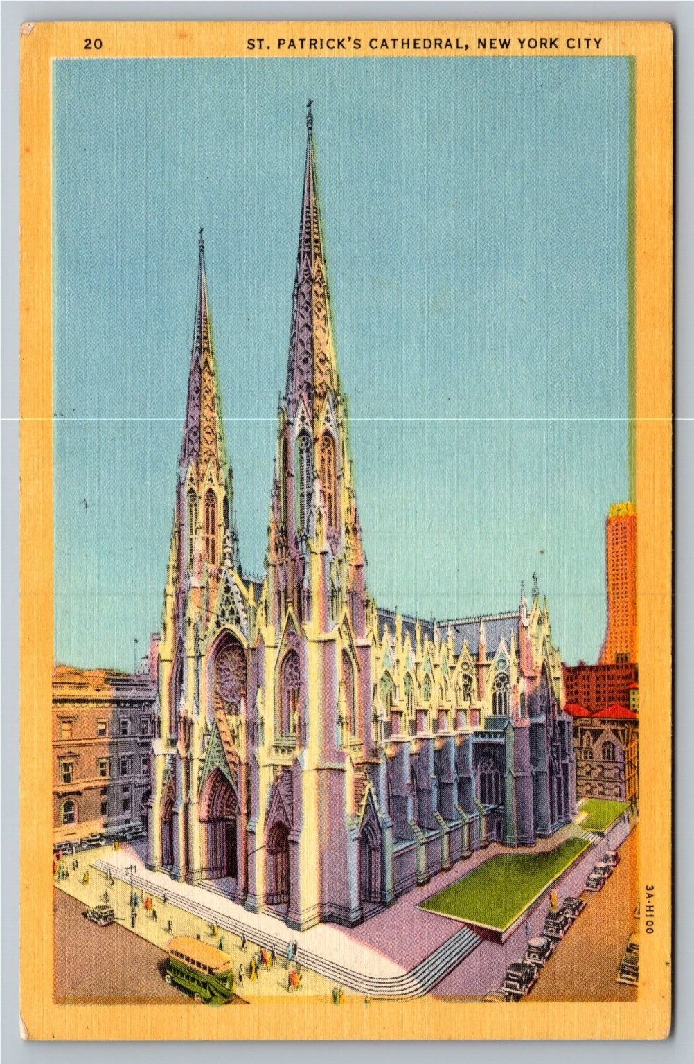 Vintage Linen Postcard St. Patrick\'s Cathedral New York City 1930s NYC Vintage Linen Postcard St. Patrick\'s Cathedral New York City 1930s NYC