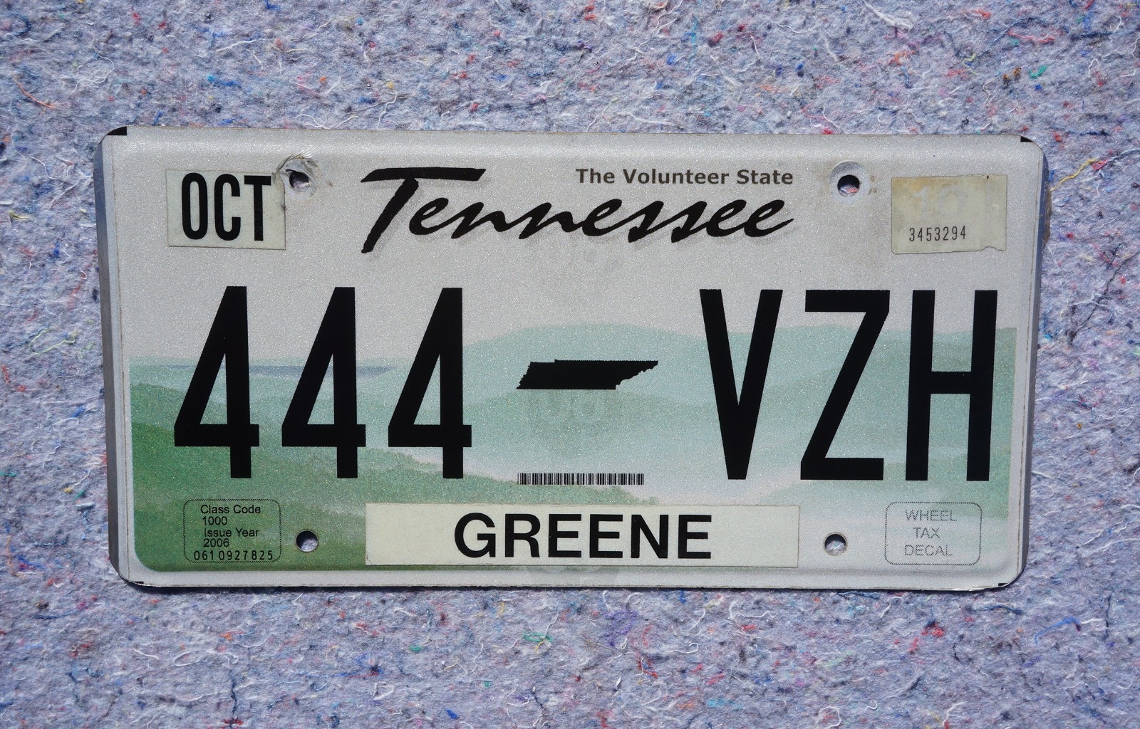2010 TENNESSEE License Plate 2010 TENNESSEE License Plate