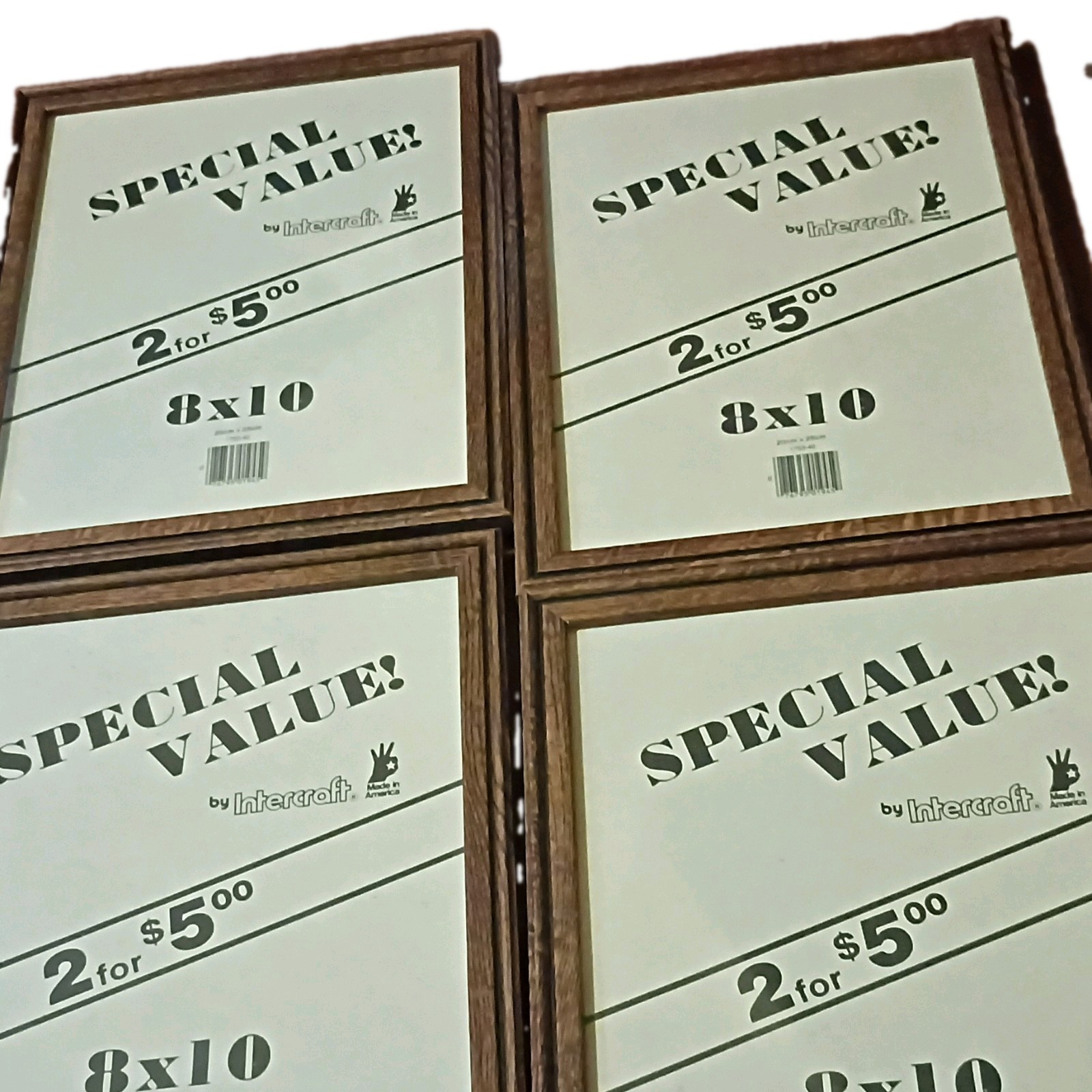 Vtg Intercraft  wood and glass Photo Frames 8 x 10 lot of 4 brand new