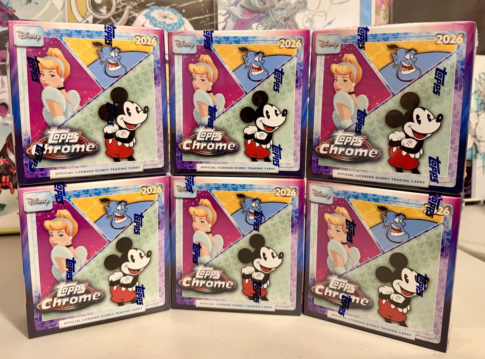 2026 Topps Disney Chrome Lot Of 6 Mega Boxes, New, Factory Sealed Mickey Minnie