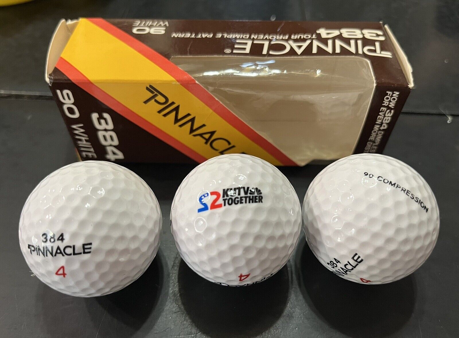 Vintage Pinnacle 3 pack Golf Balls KUTV Together Channel 2 Logo Unused