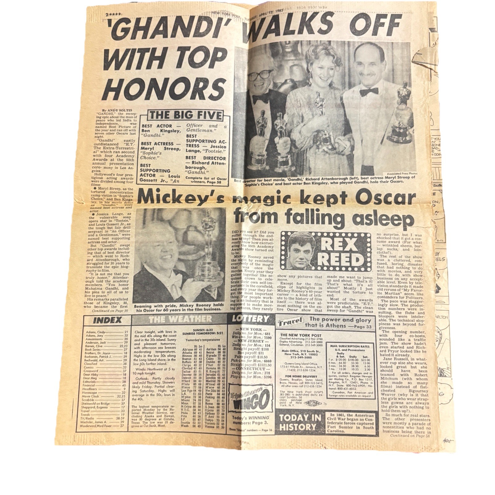 vintage 1983 New York Post newspaper vintage 1983 New York Post newspaper