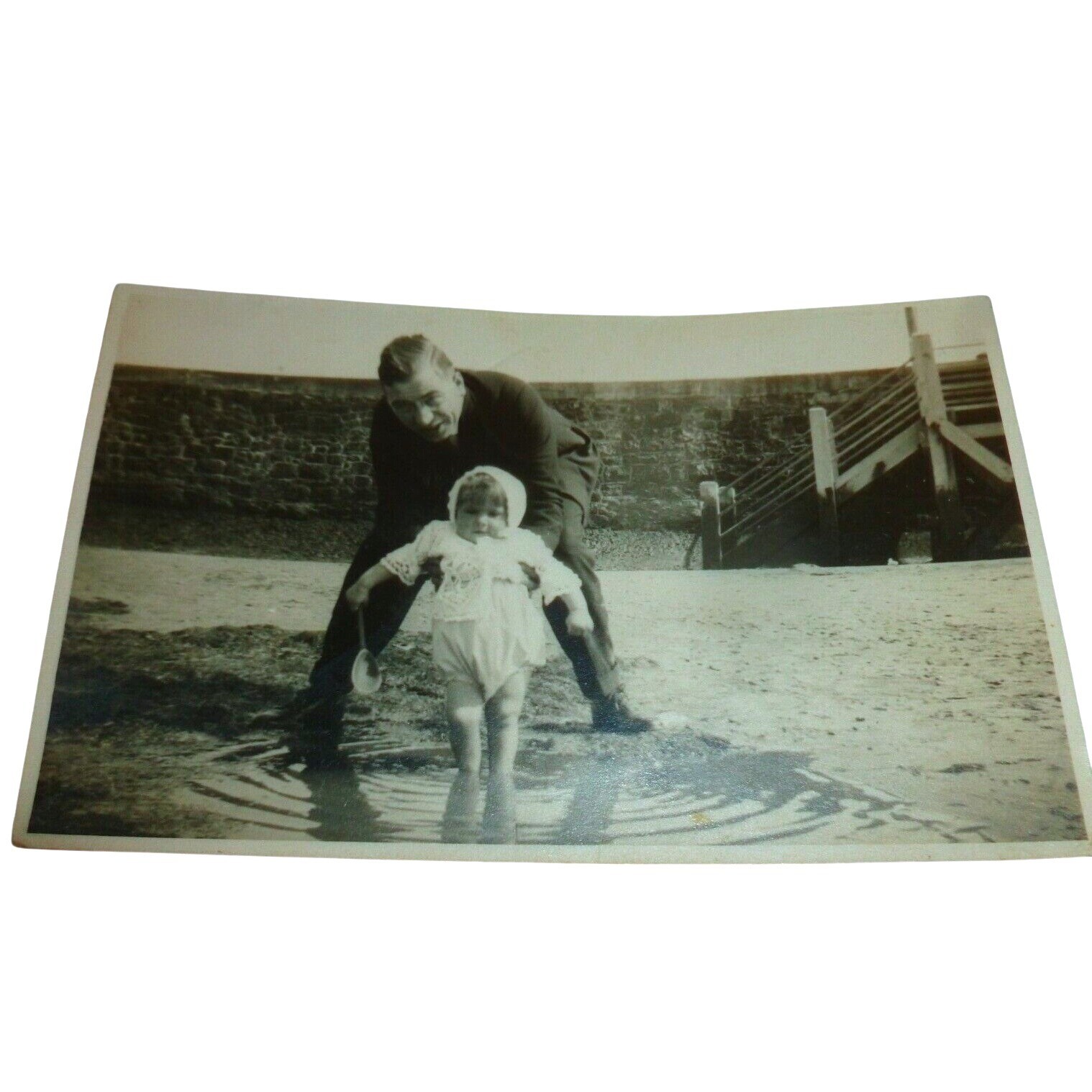 Vintage 1926 RPPC Postcard Audreys First Puddle Beach Scene Sepia Photo K Ltd Vintage 1926 RPPC Postcard Audreys First Puddle Beach Scene Sepia Photo K Ltd